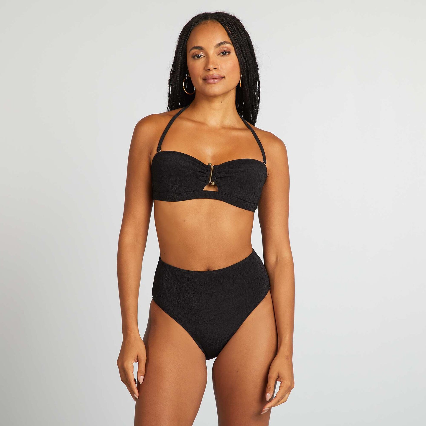 Bandeau de bain avec bijou entrebonnet NOIR