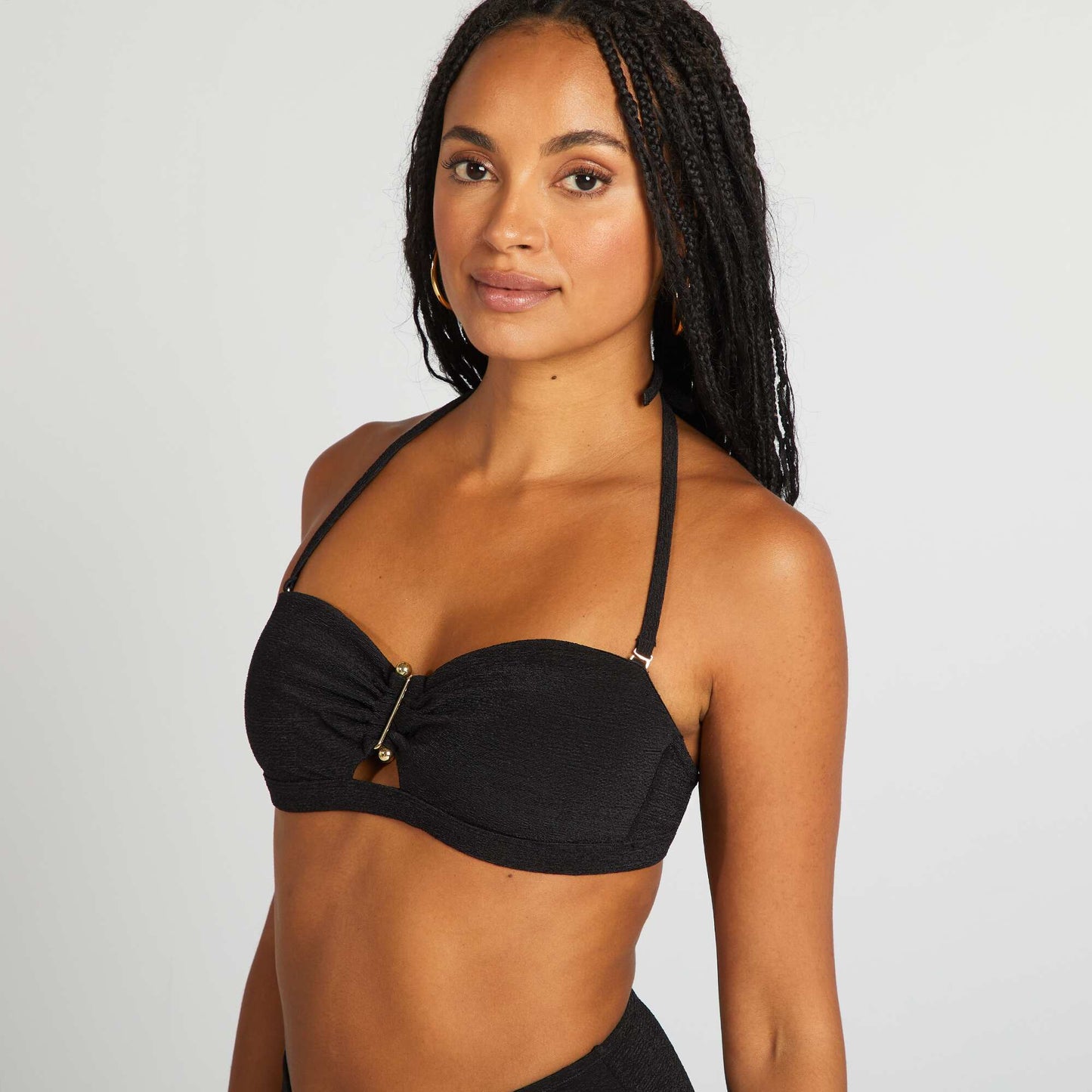 Bandeau de bain avec bijou entrebonnet NOIR