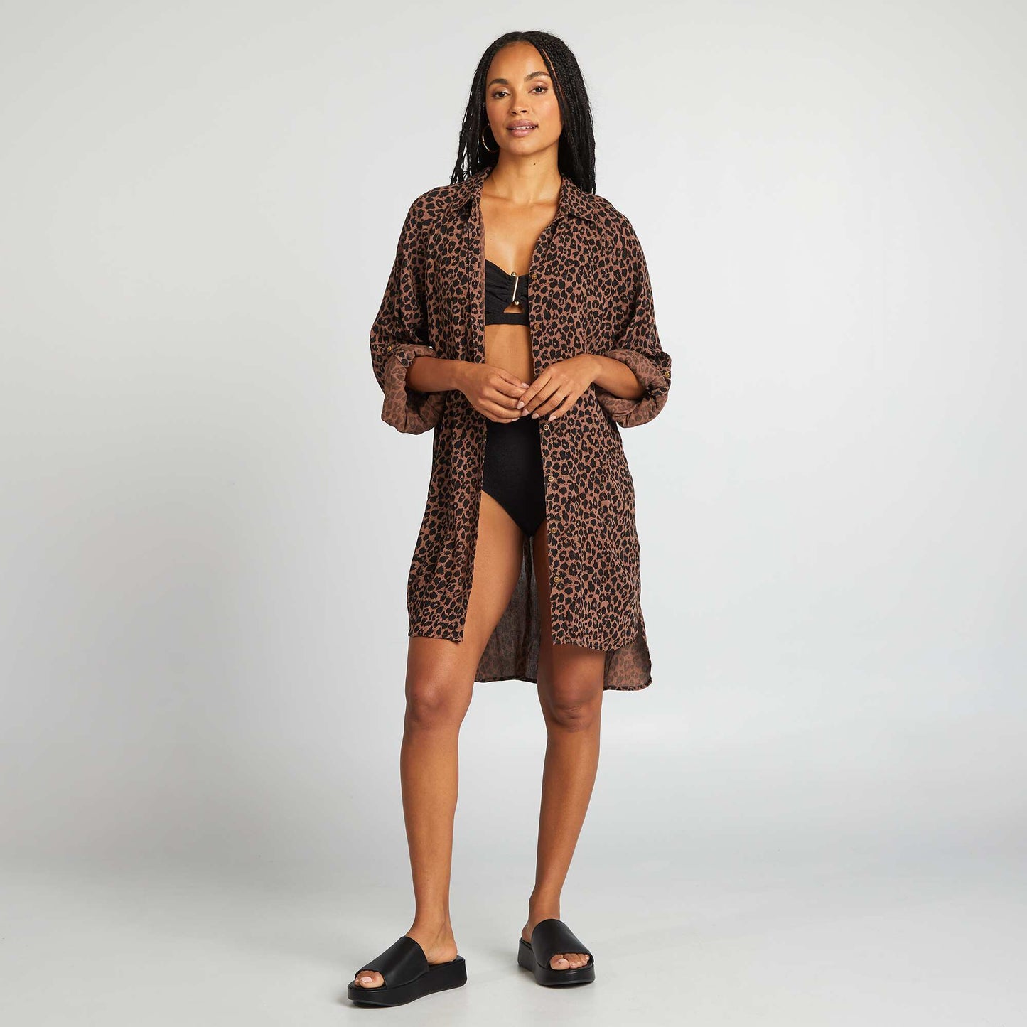 Bandeau de bain avec bijou entrebonnet NOIR