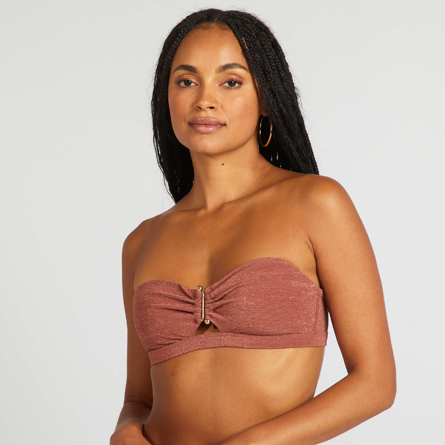 Bandeau de bain avec bijou entrebonnet MARRON