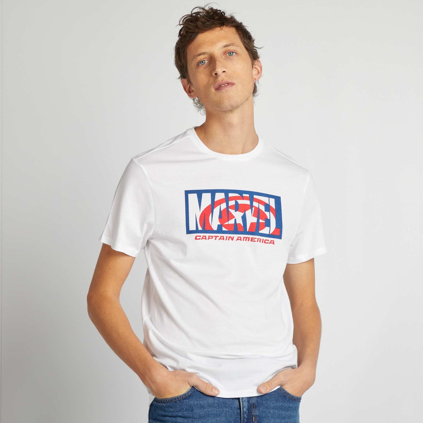 Tee-shirt imprimé 'Marvel' Blanc