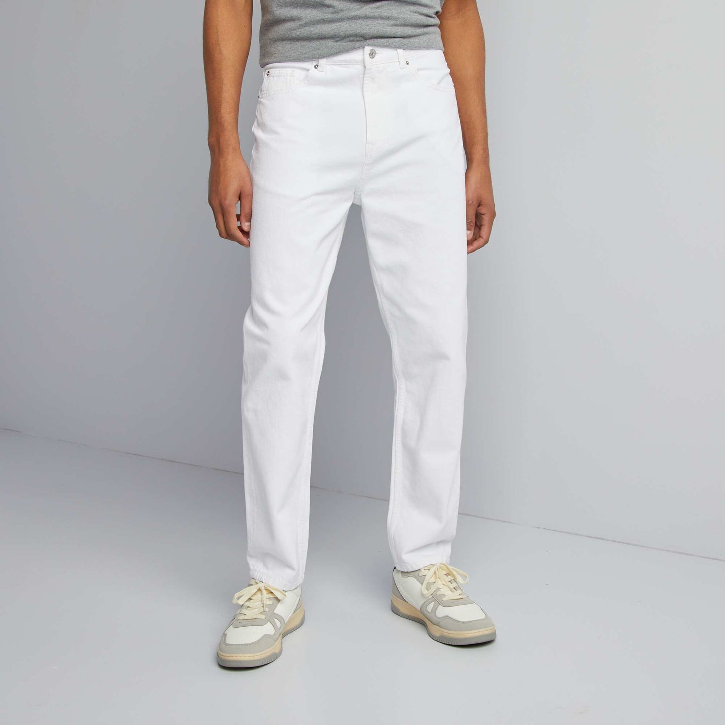 Jean tapered slim / coupe fuselée 5 poches blanc