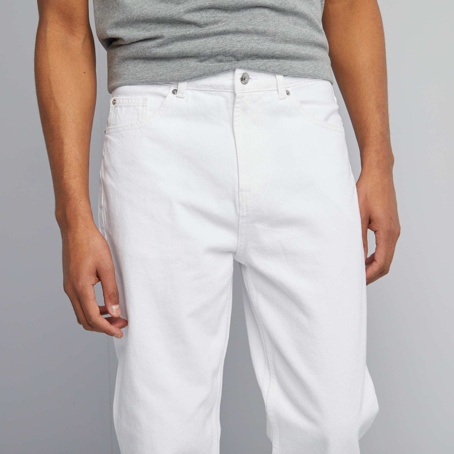 Jean tapered slim / coupe fuselée 5 poches blanc