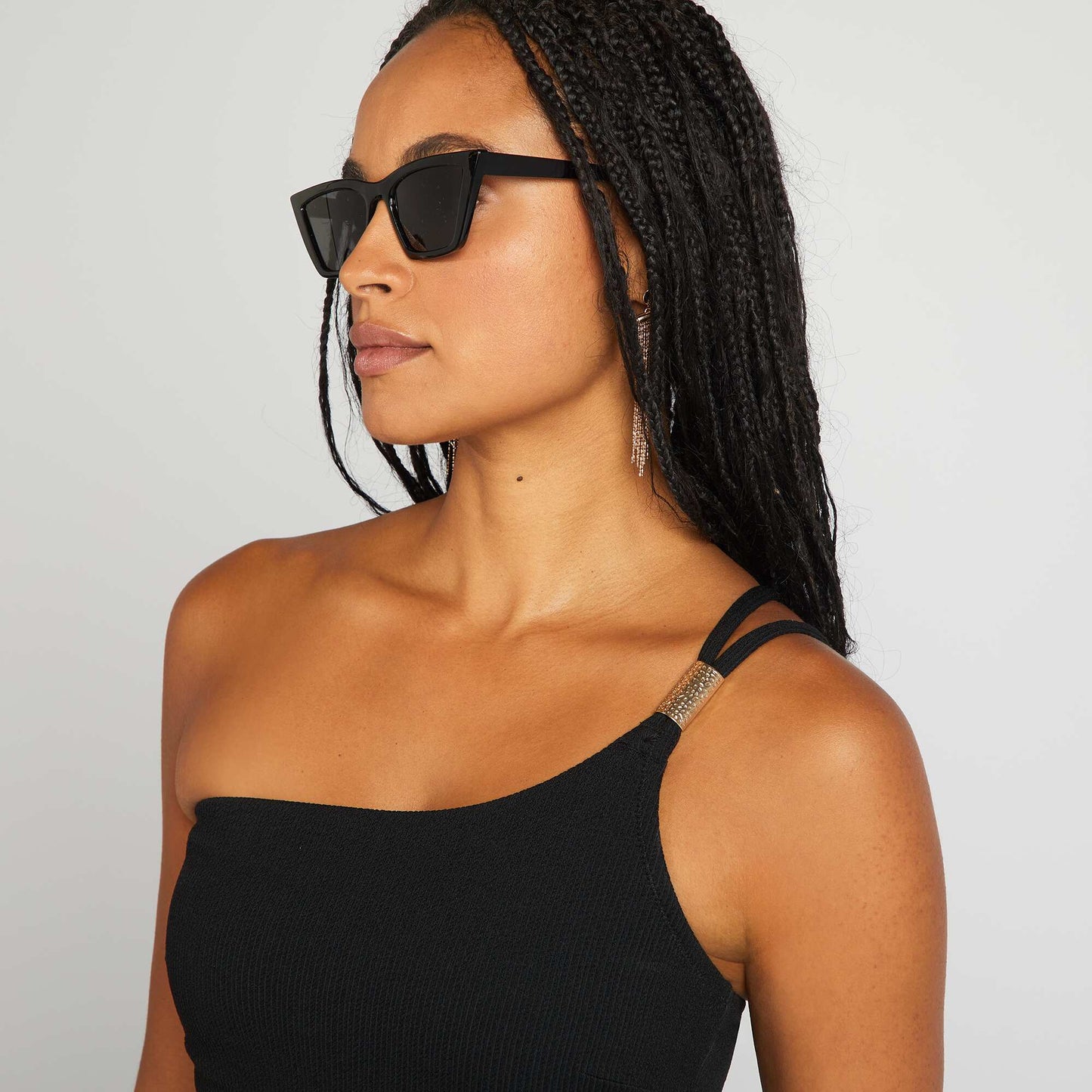 Maillot de bain 1 pièce asymétrique NOIR