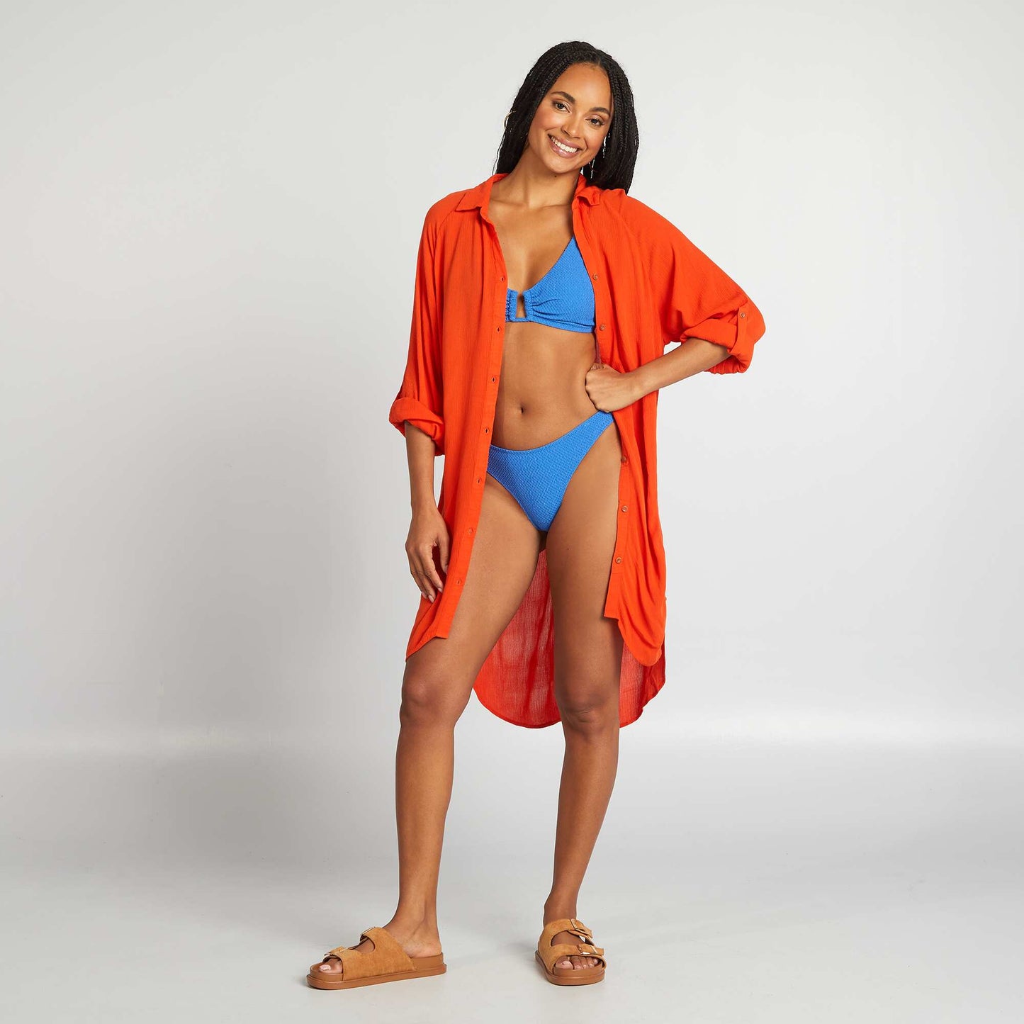Soutien-gorge de bain texturé BLEU