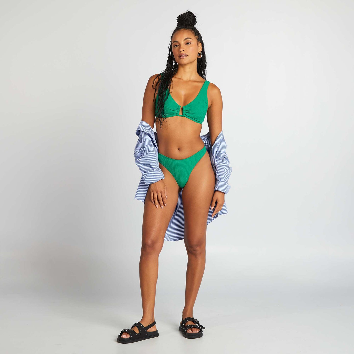 Soutien-gorge de bain texturé VERT