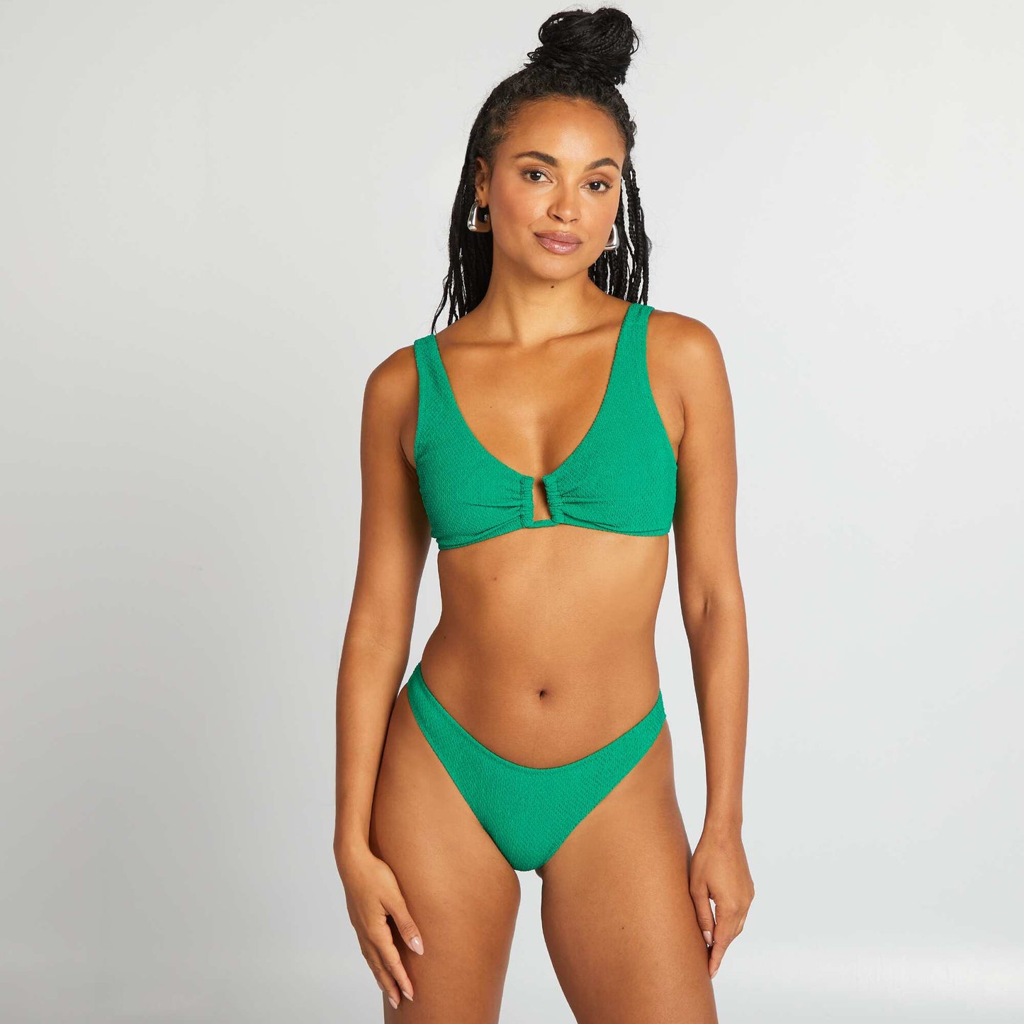 Culotte de bain en maille gaufrée VERT