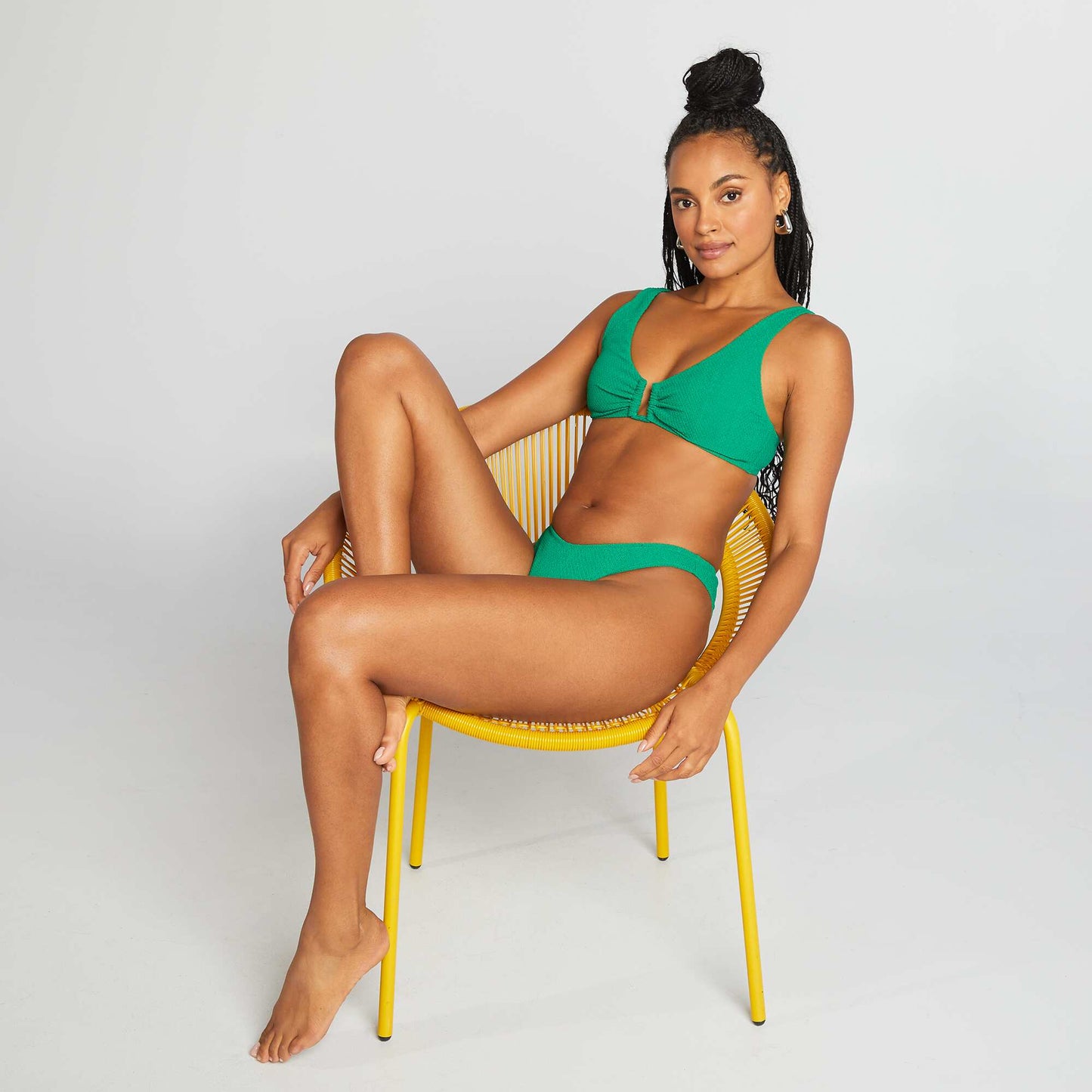 Culotte de bain en maille gaufrée VERT