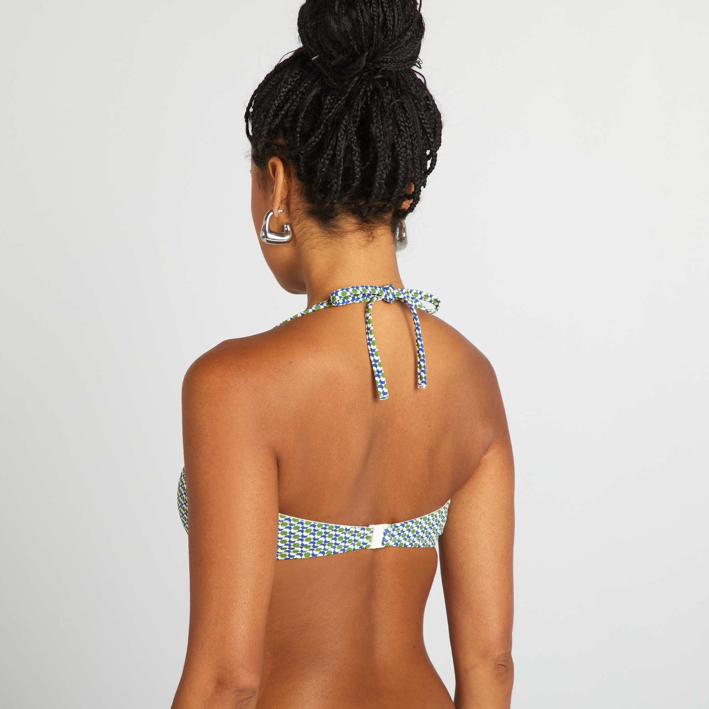 Bandeau de bain imprimé géométrique VERT/BLEU