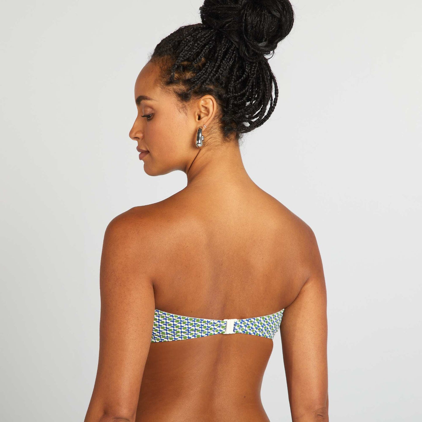 Bandeau de bain imprimé géométrique VERT/BLEU
