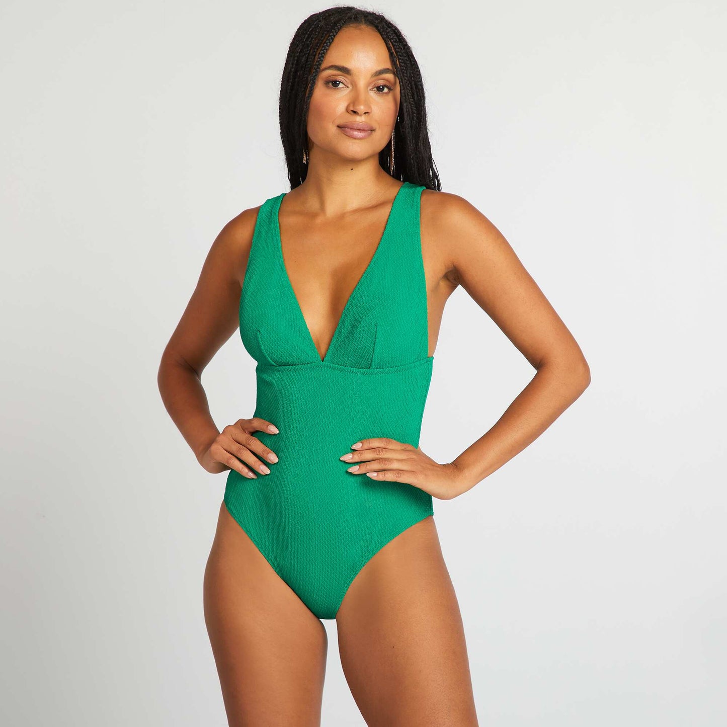 Maillot de bain 1 pièce texturé VERT