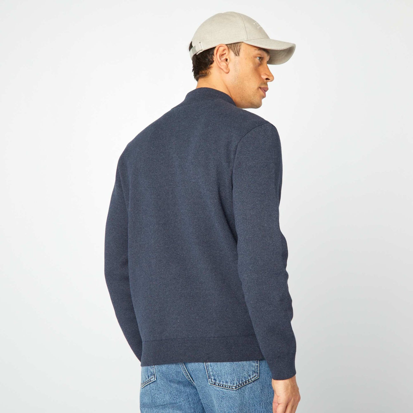 Gilet en maille avec poches à rabat Marine