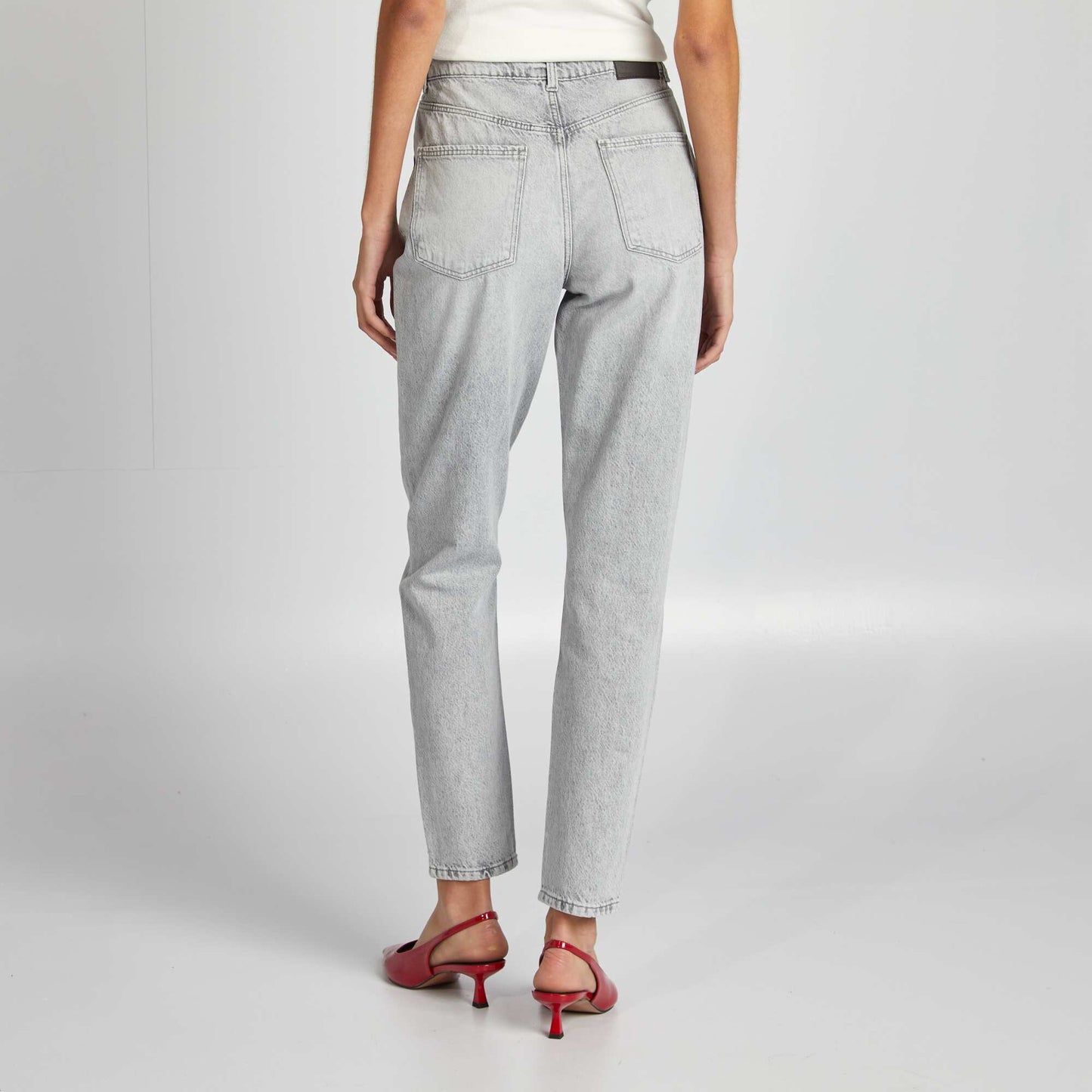 Jean mom taille haute GRIS