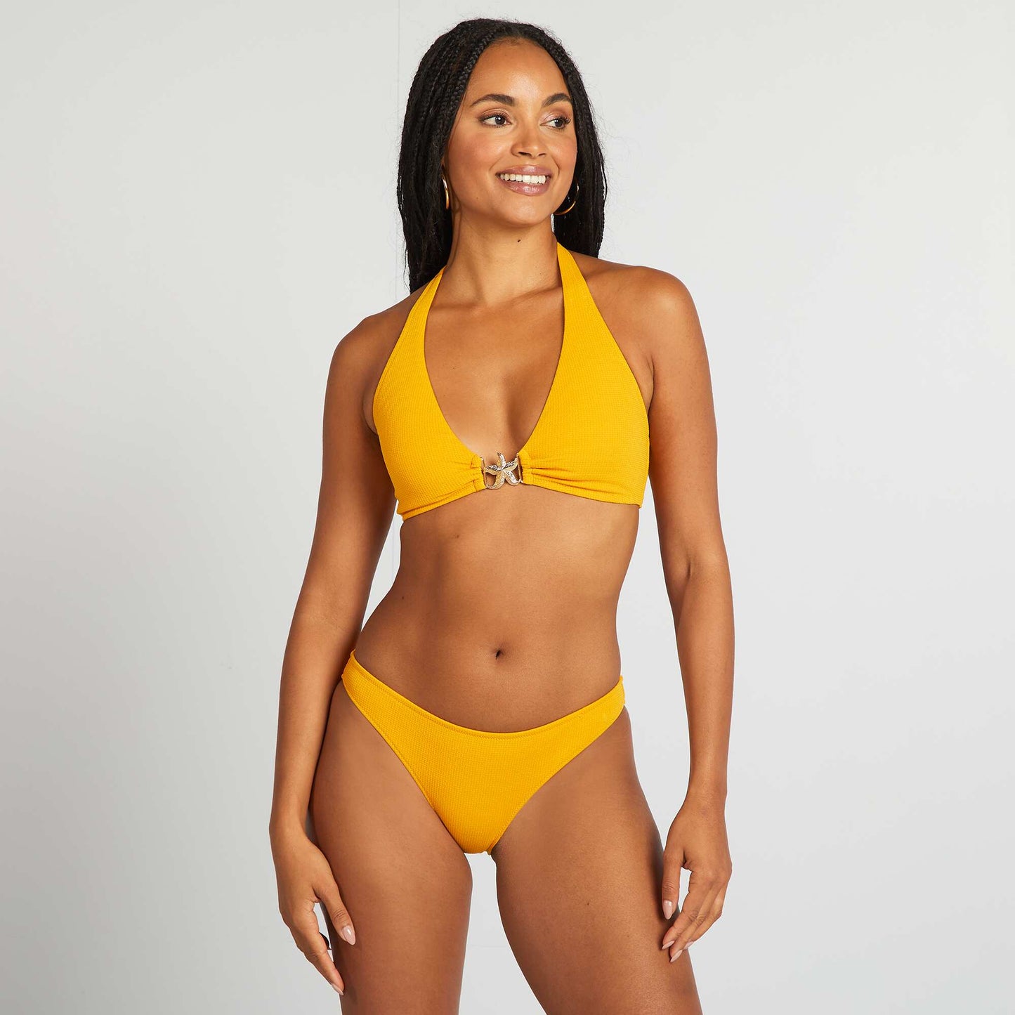 Culotte de bain maille texturée JAUNE