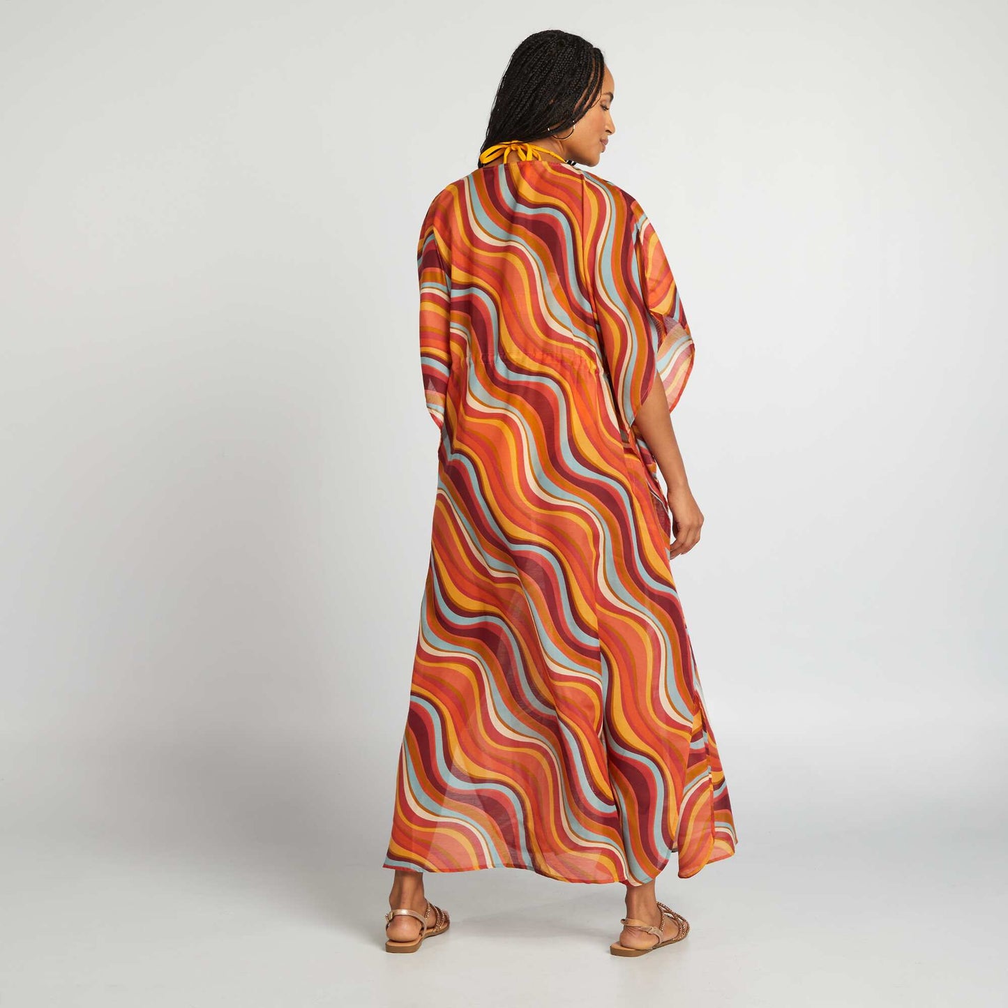 Robe de plage longue ouverte imprimée IMPRIMé PSYCHé
