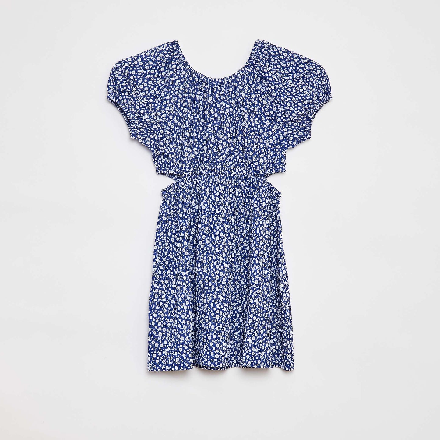 Robe en maille crêpe imprimée BLEU