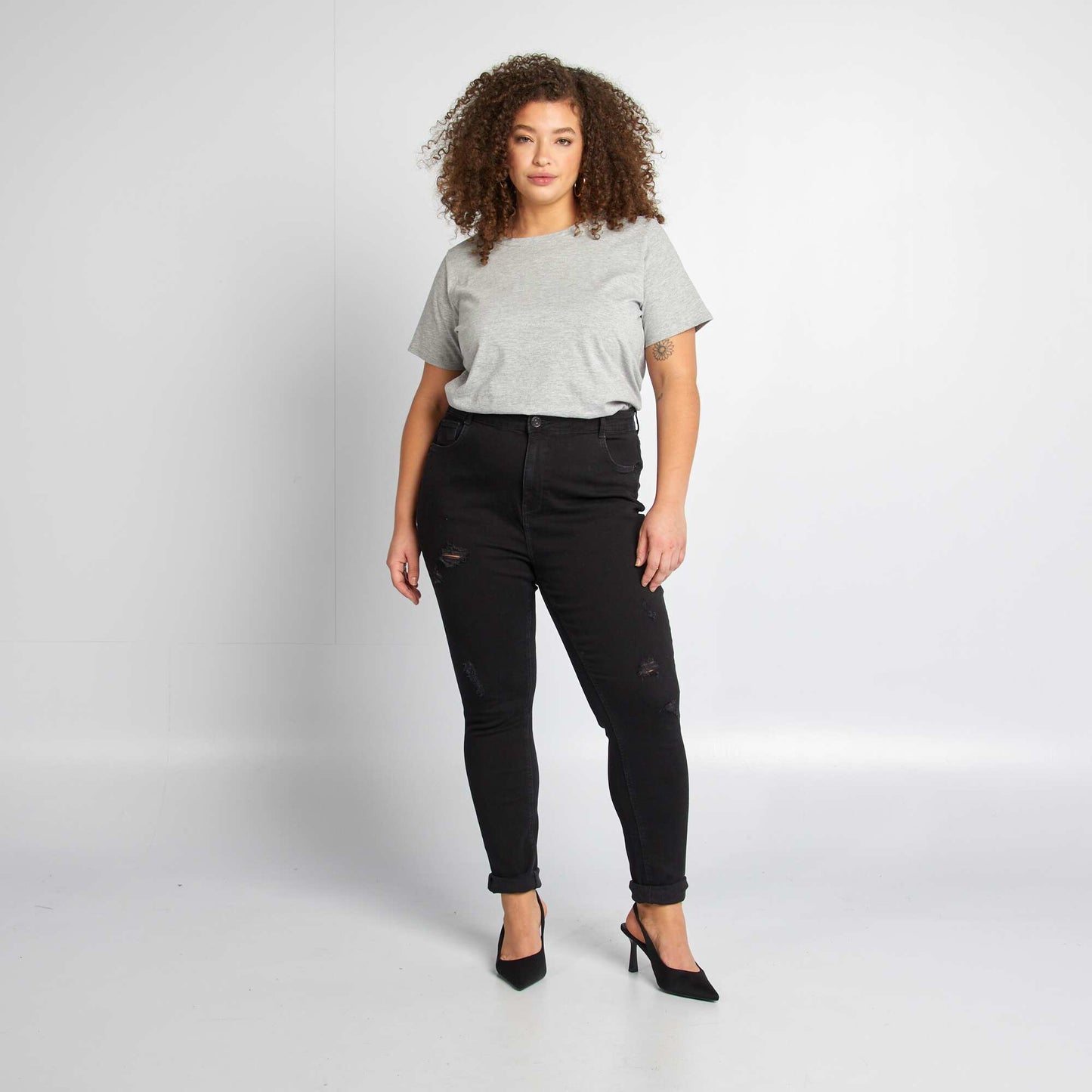 Pantalon slim stretch NOIR