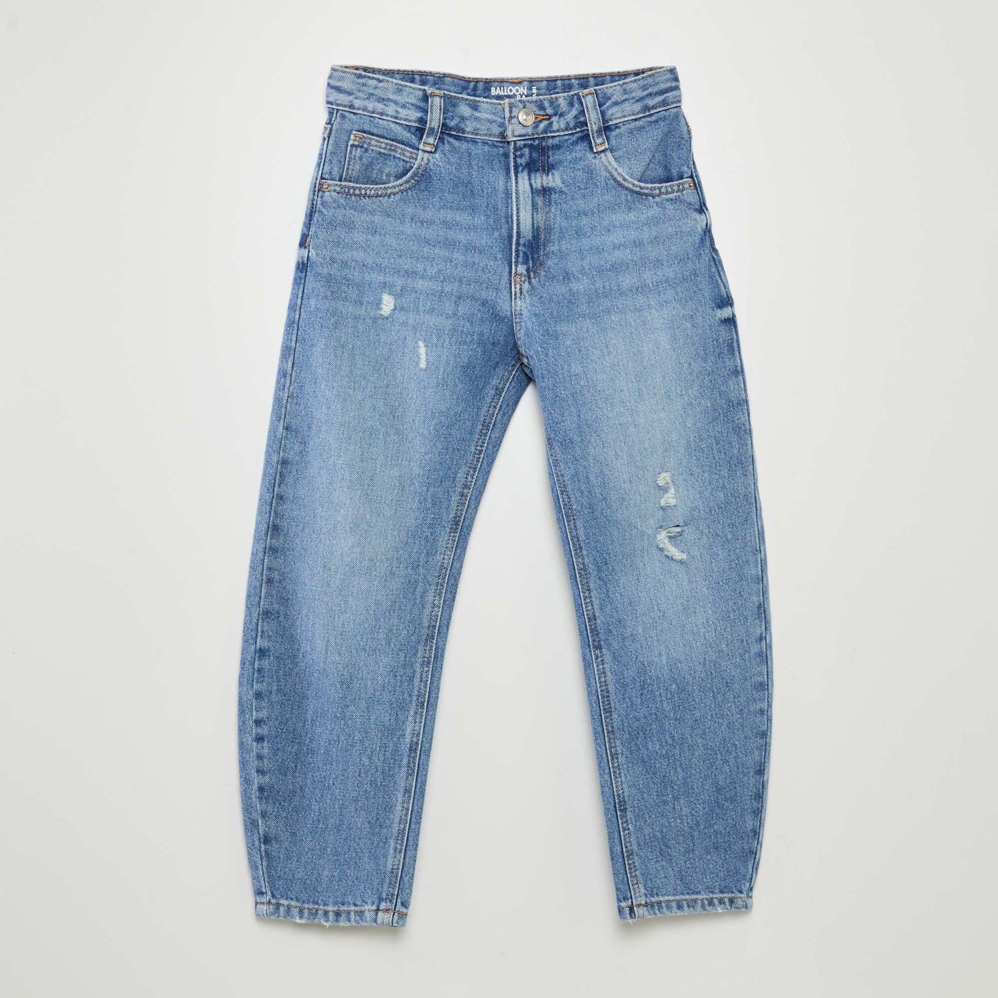 Jean mom avec abrasions DOUBLE STONE