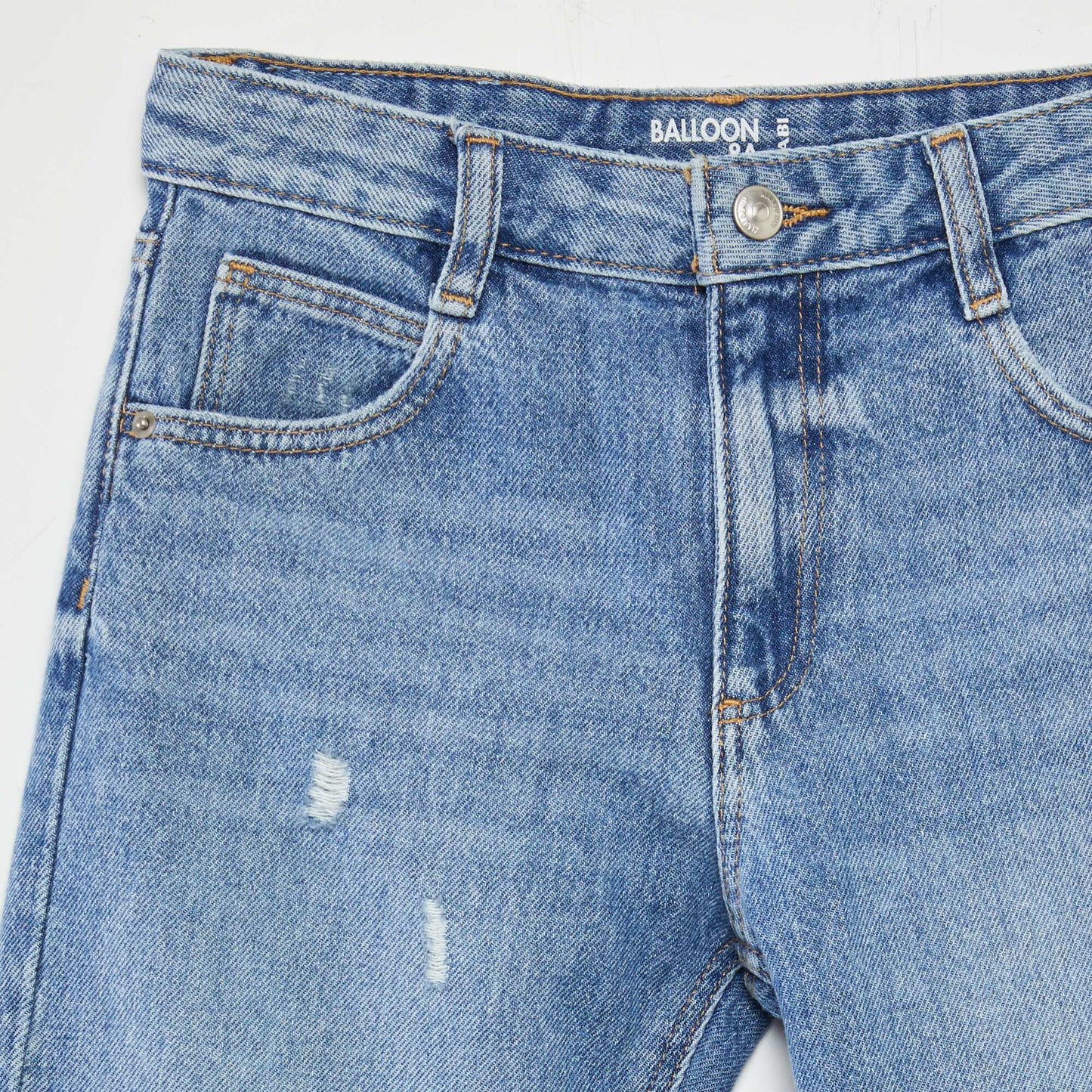 Jean mom avec abrasions DOUBLE STONE