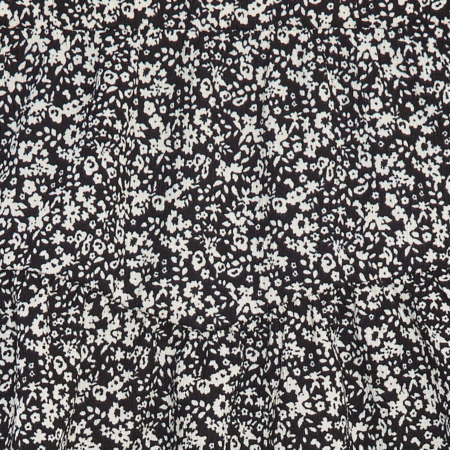 Jupe courte évasée à fleurs NOIR