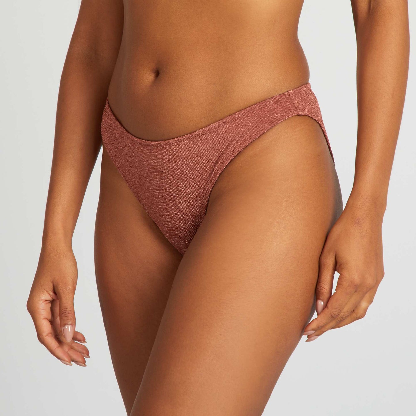 Culotte de bain matière texturée MARRON