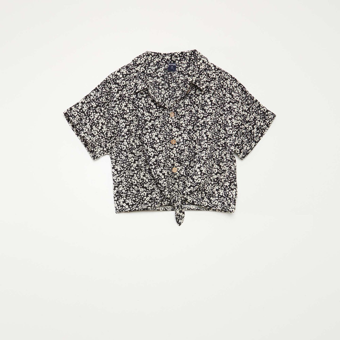 Ensemble t-shirt + pantalon fluides imprimé fleuri - 2 pièces NOIR