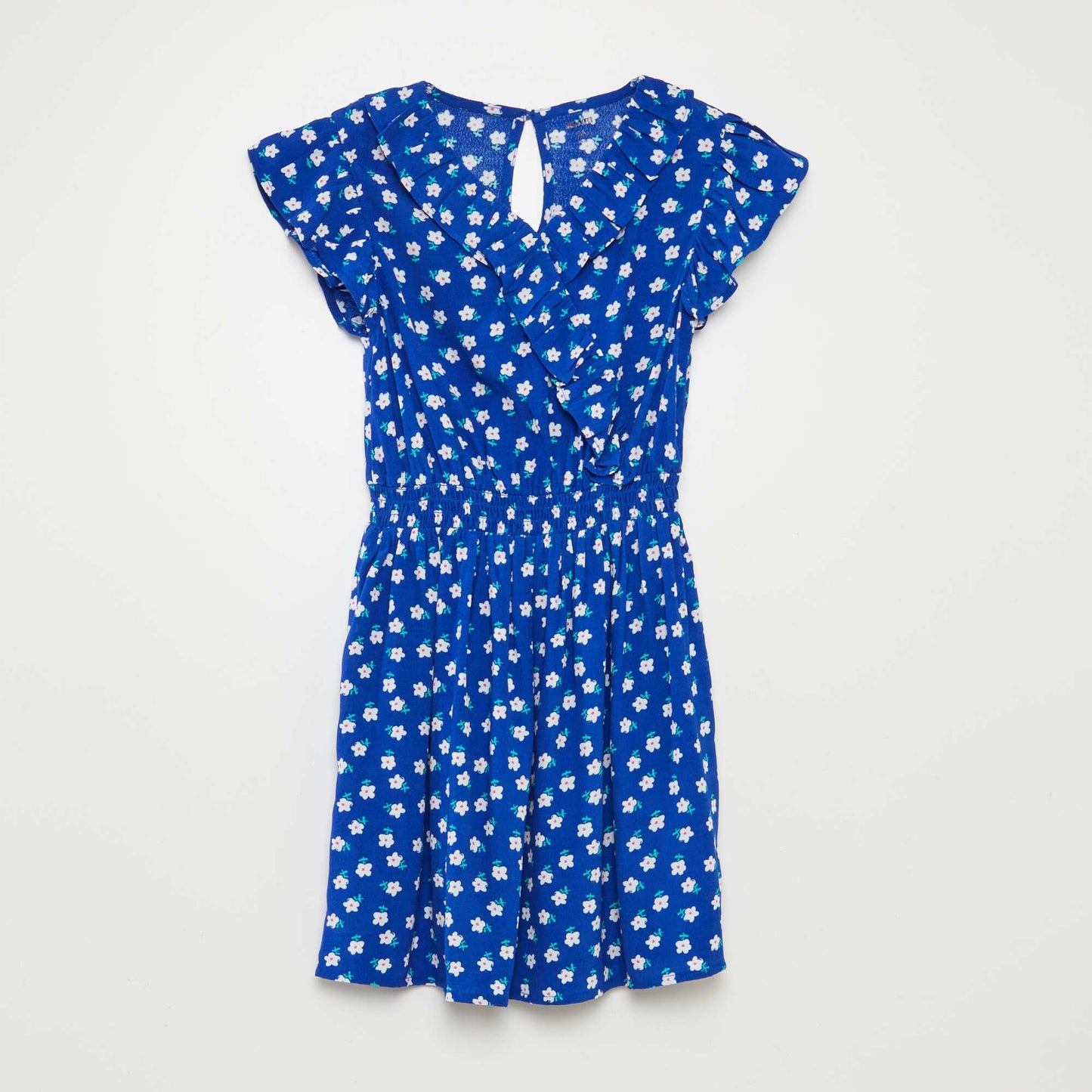 Robe courte imprimée et volantée MARINE