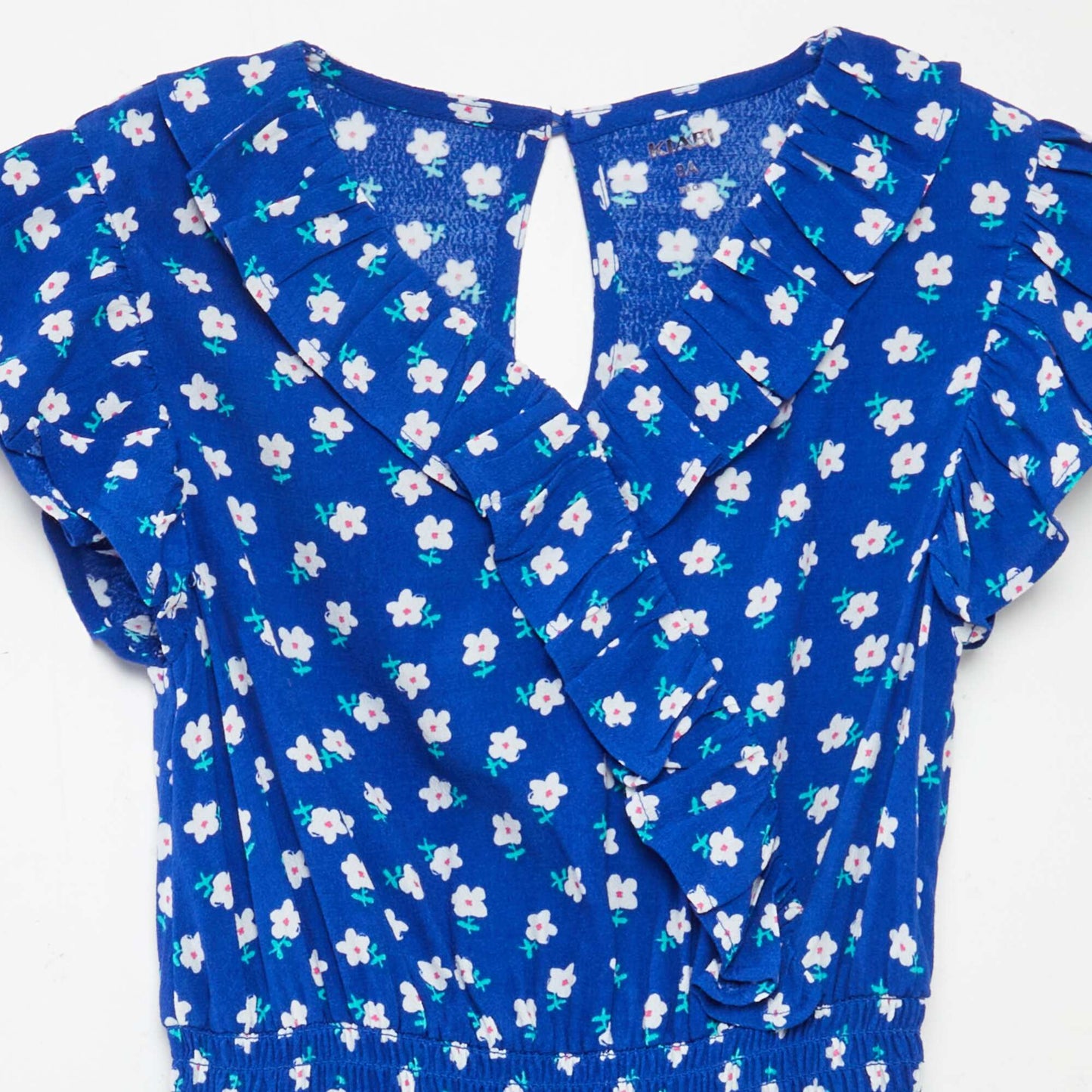 Robe courte imprimée et volantée MARINE
