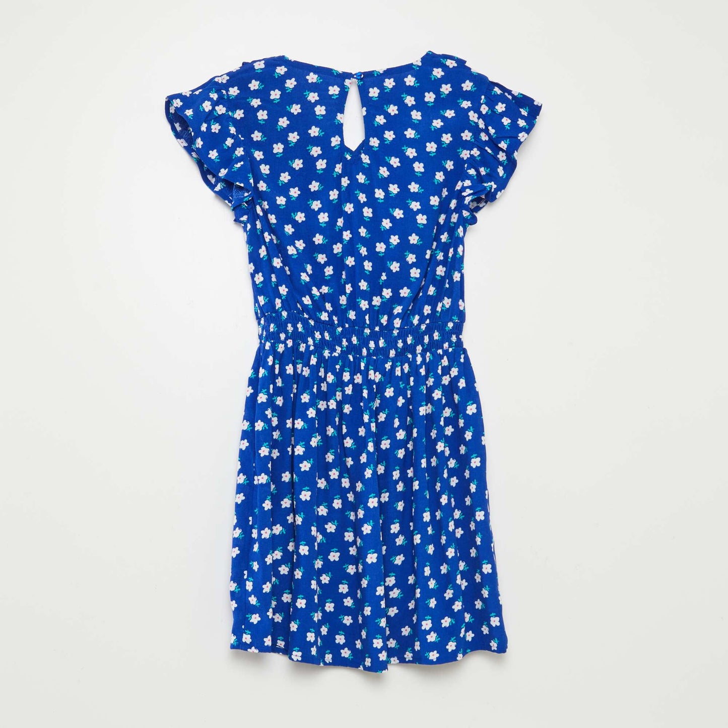 Robe courte imprimée et volantée MARINE