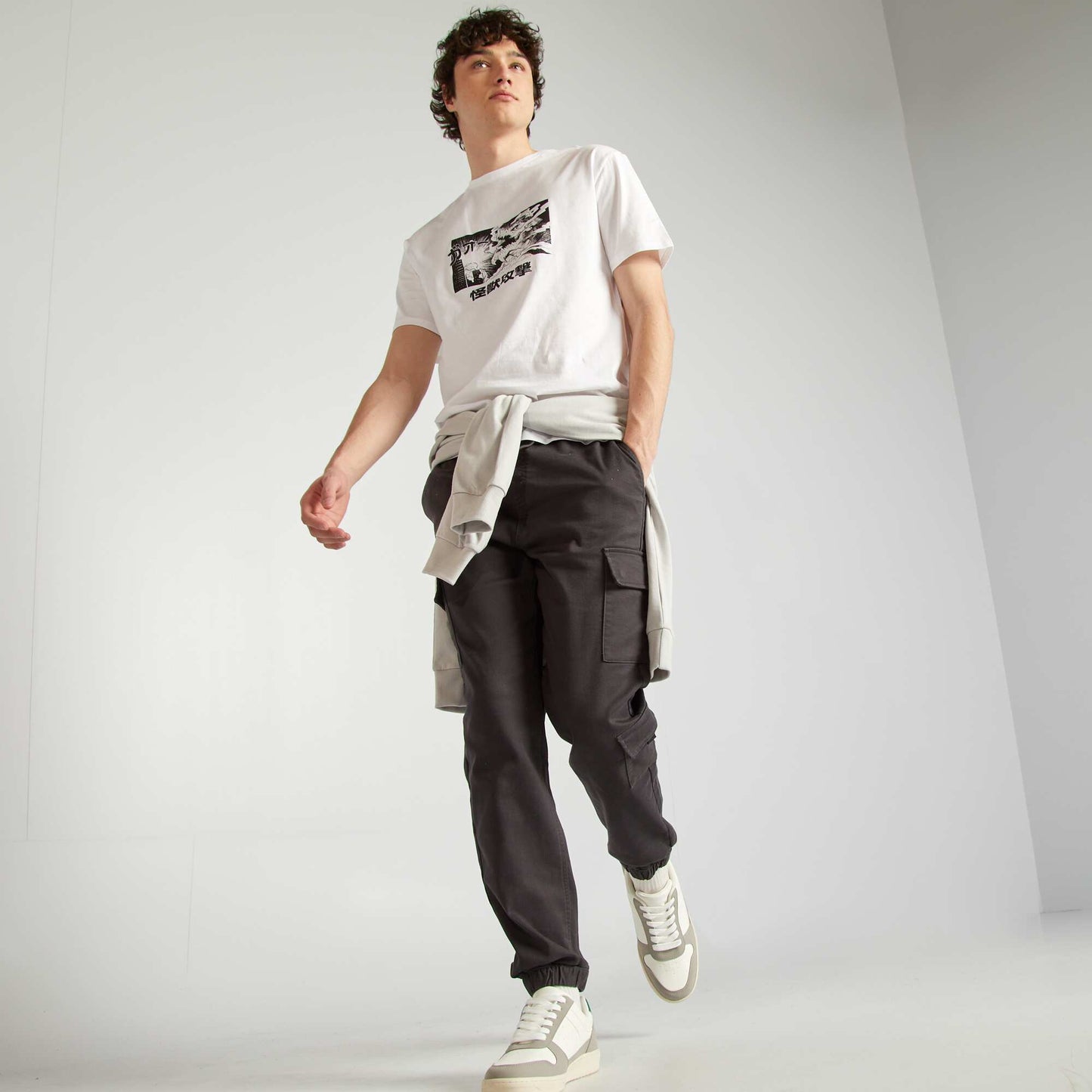 Pantalon esprit 'jogger' multipoches NOIR