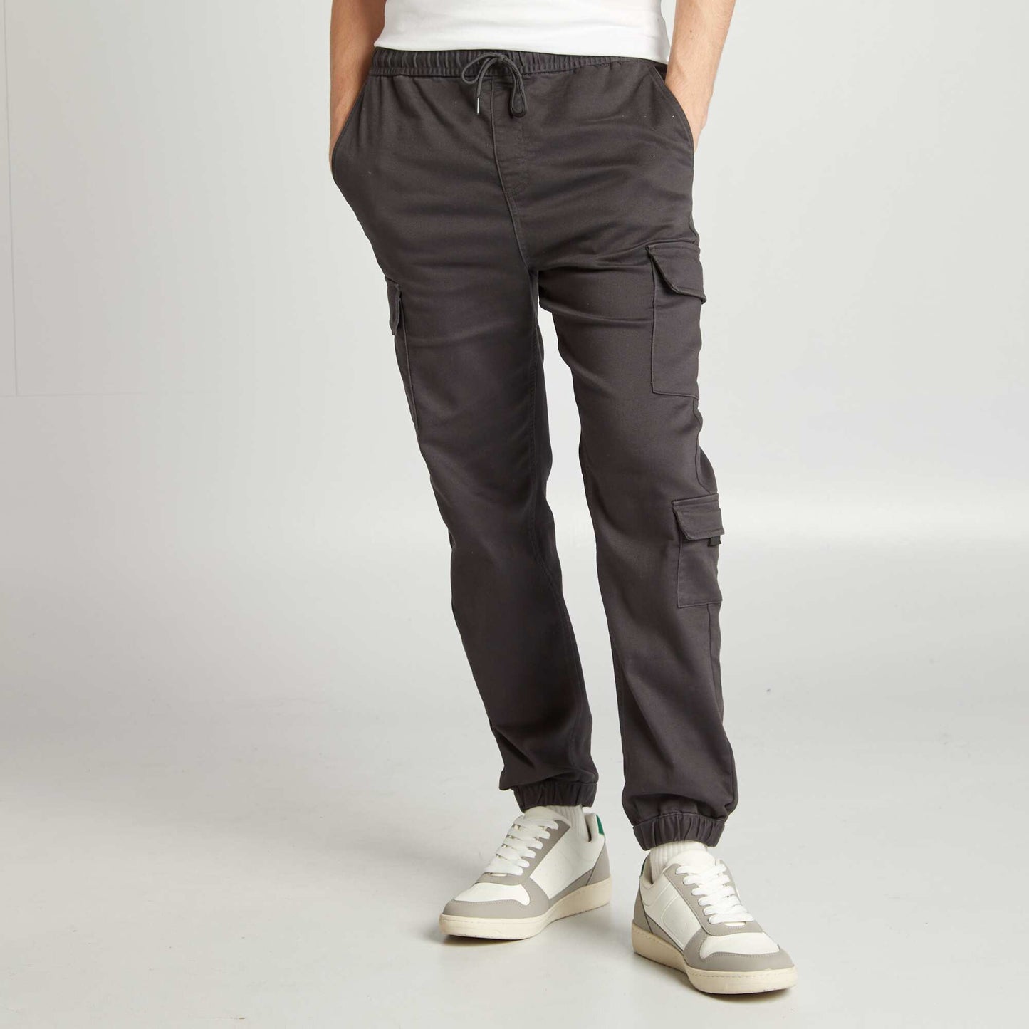 Pantalon esprit 'jogger' multipoches NOIR
