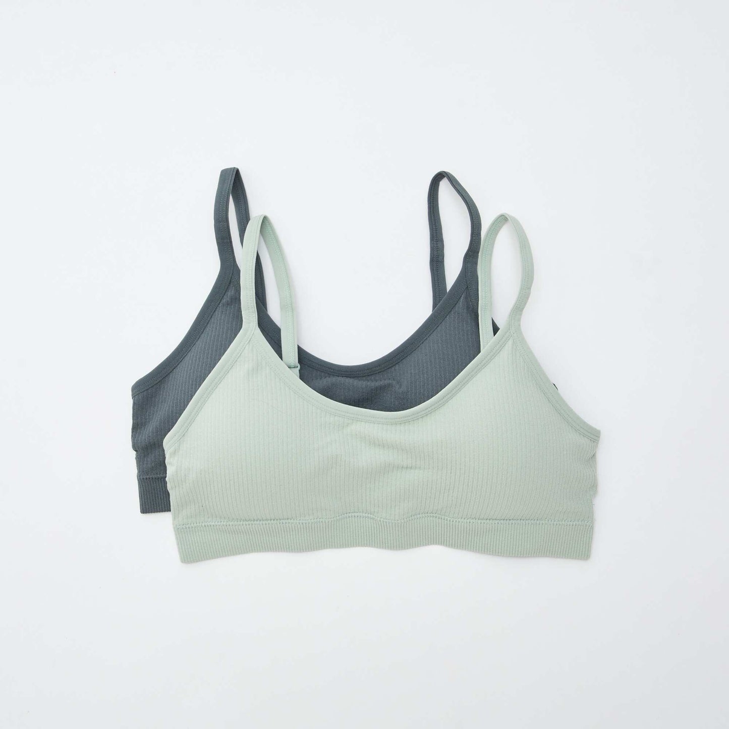 Lot de 2 brassières côtelés VERT