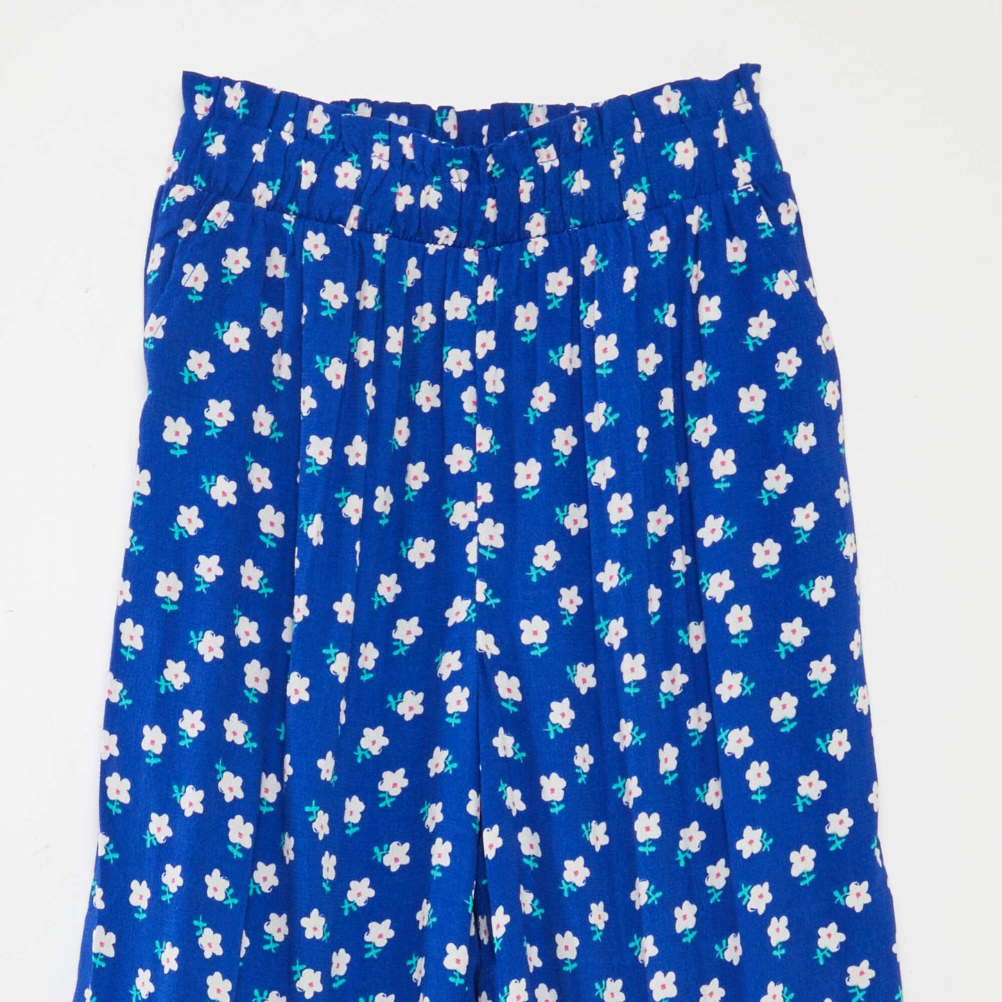 Pantalon large à motif BLEU
