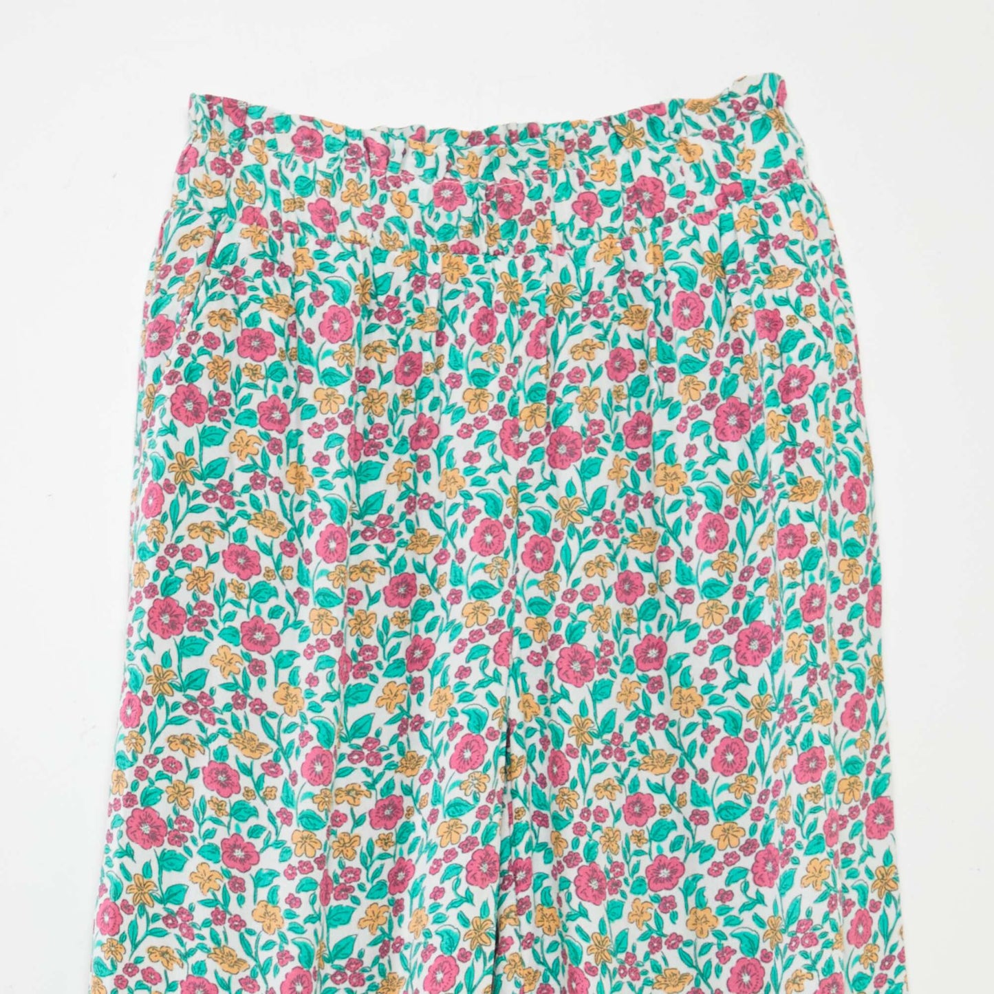 Pantalon large à motif VERT/ROSE