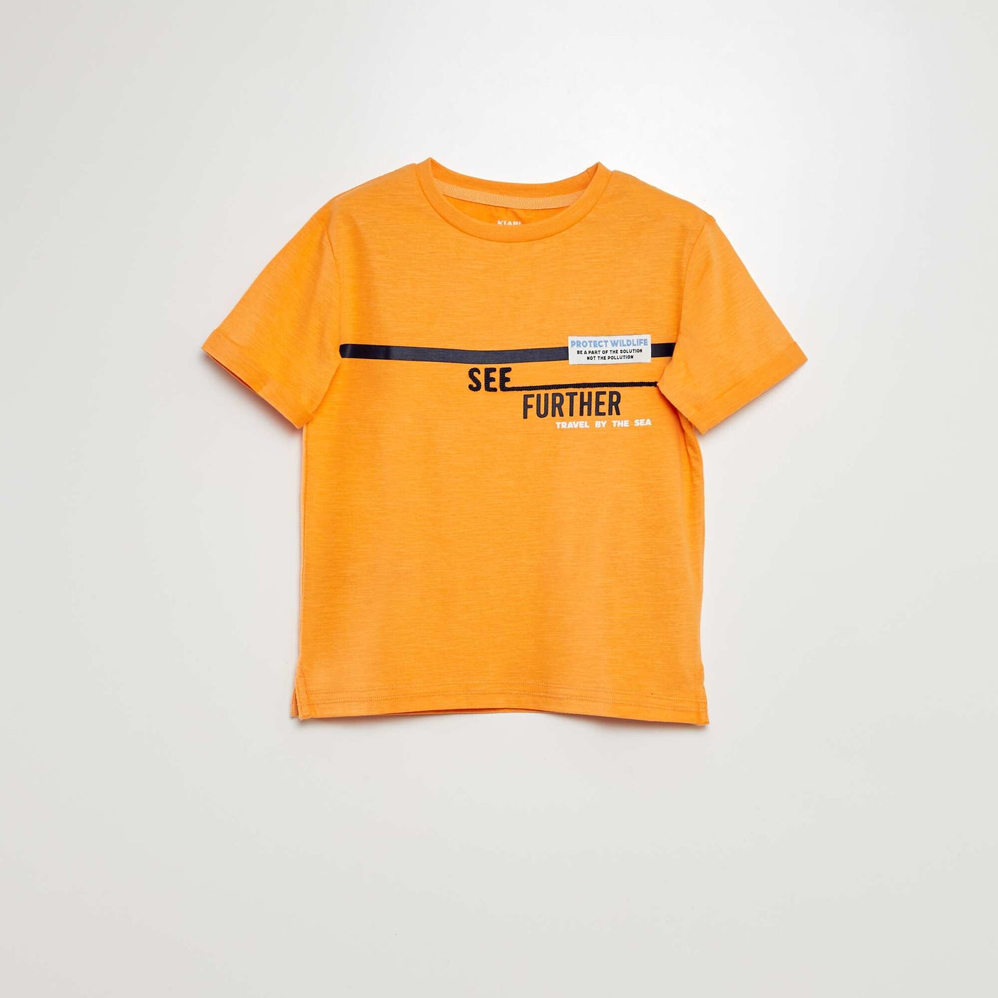 T-shirt imprimé en coton ORANGE