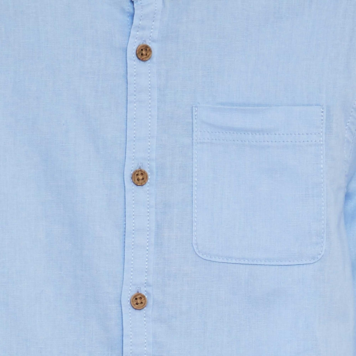 Chemise en lin mélangé BLEU