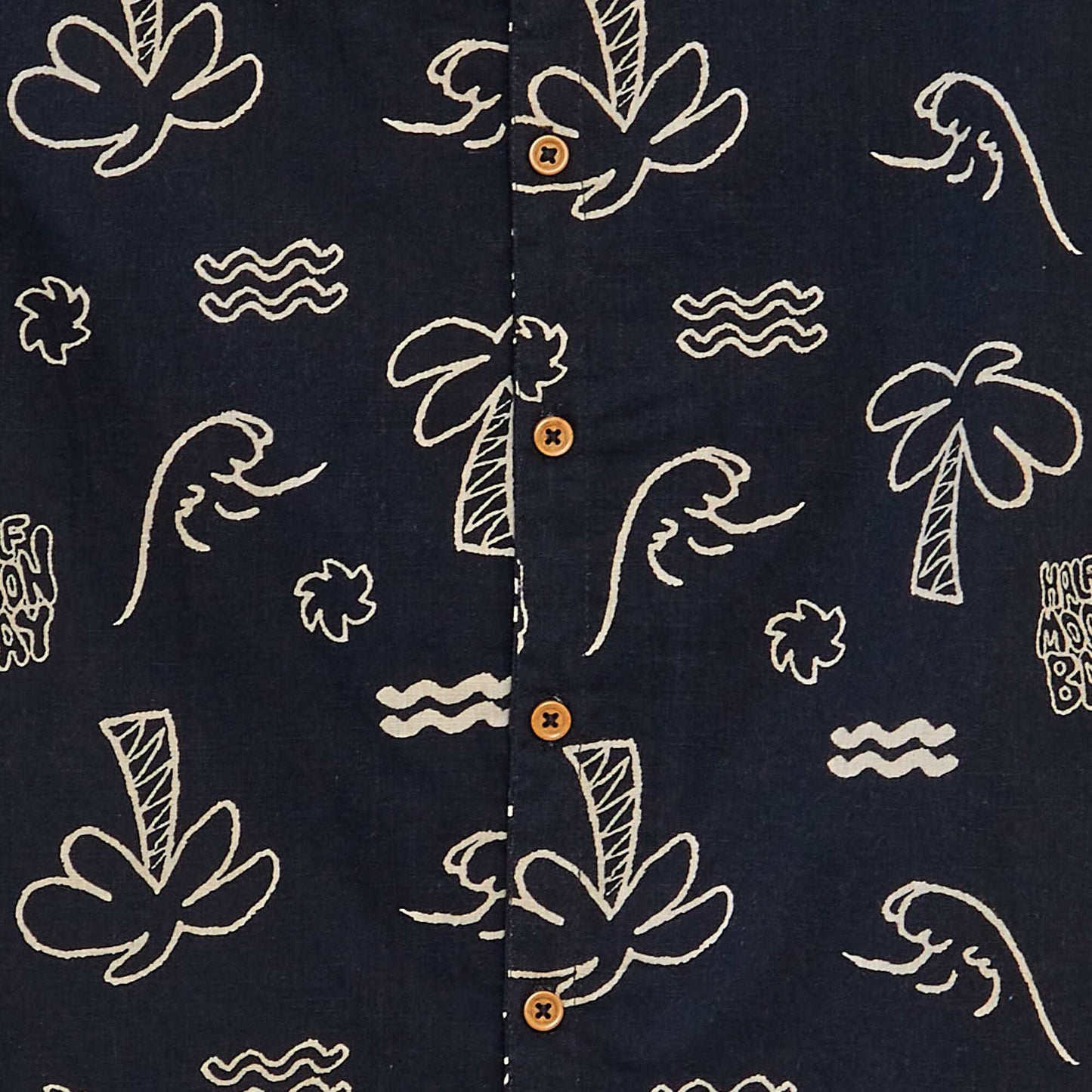 Chemise à manches courtes et col pyjama avec imprimé NOIR