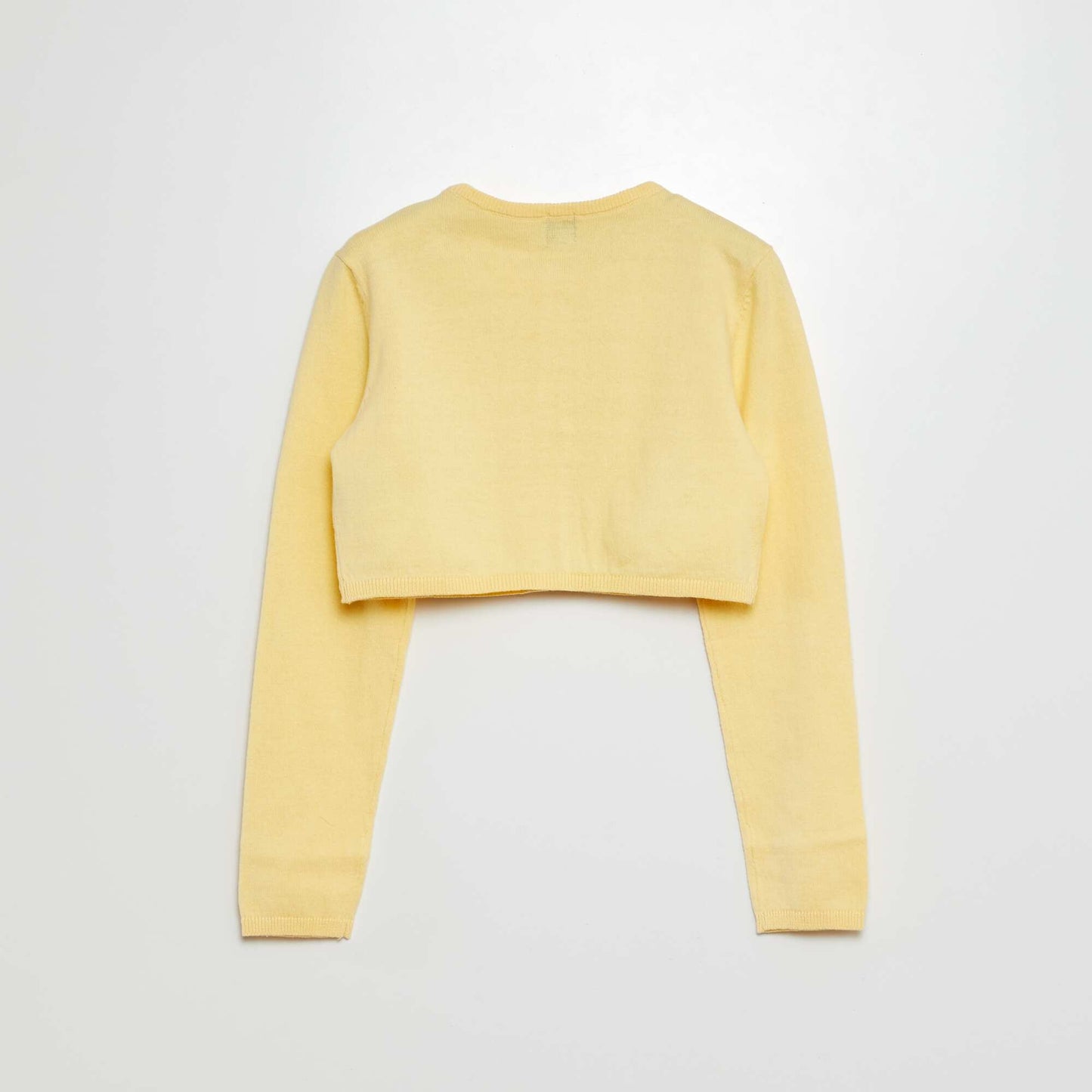 Gilet court bolero côtelé JAUNE