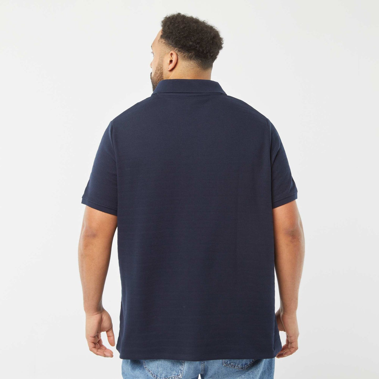 Polo en piqué de coton BLEU