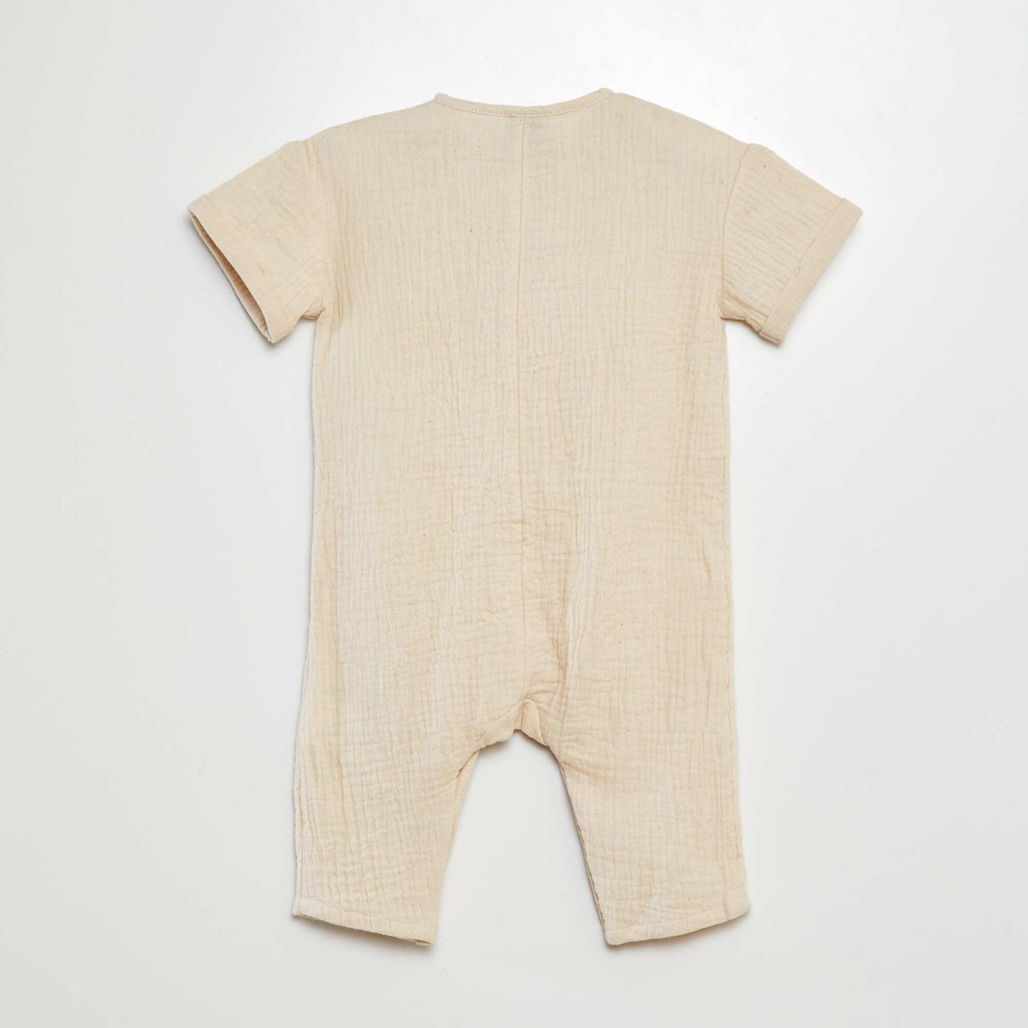 Combinaison en gaze de coton broderies 'oies' BLANC