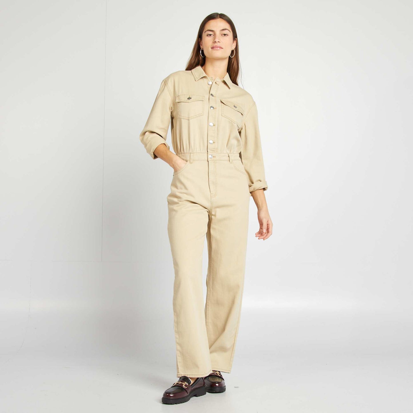 Combinaison longue en jean BEIGE