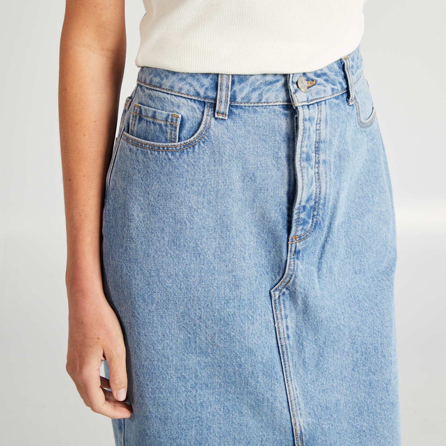 Jupe longue en jean BLEU