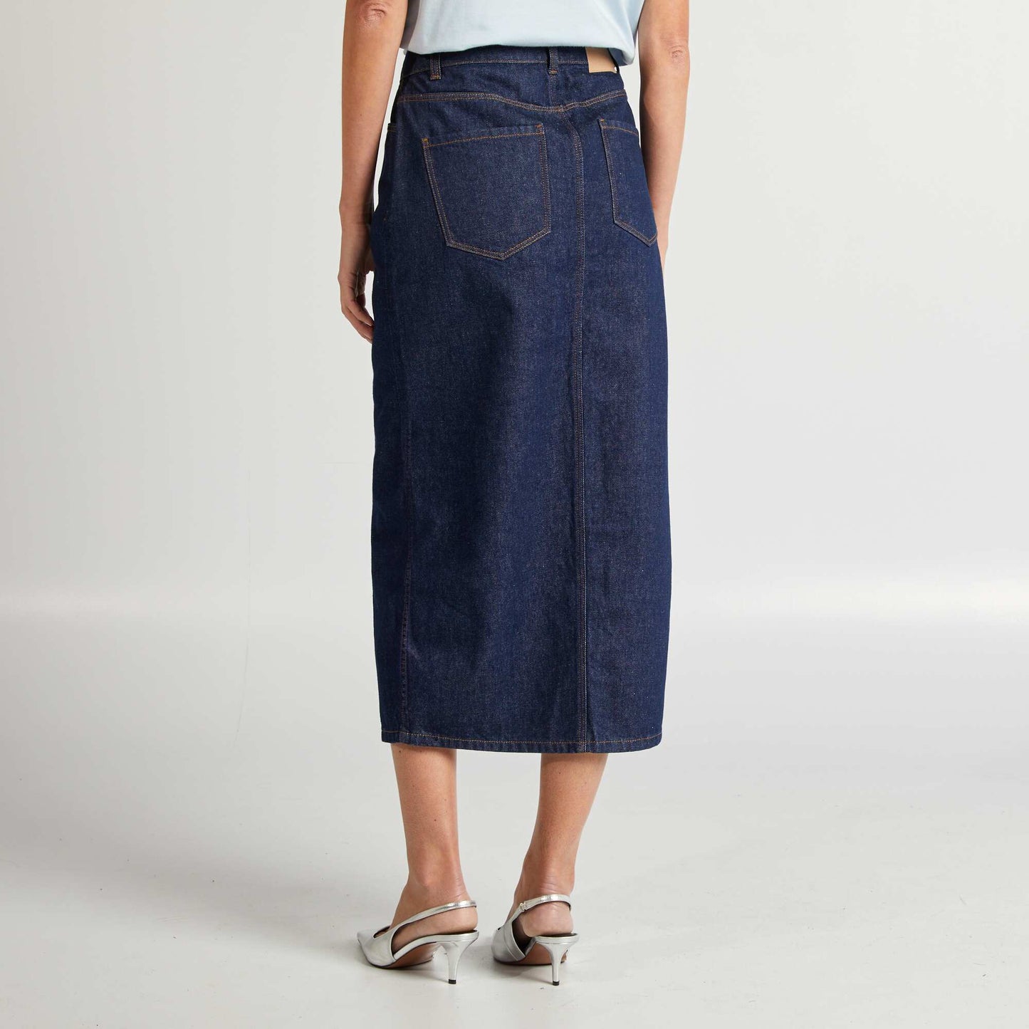 Jupe longue en jean BLEU