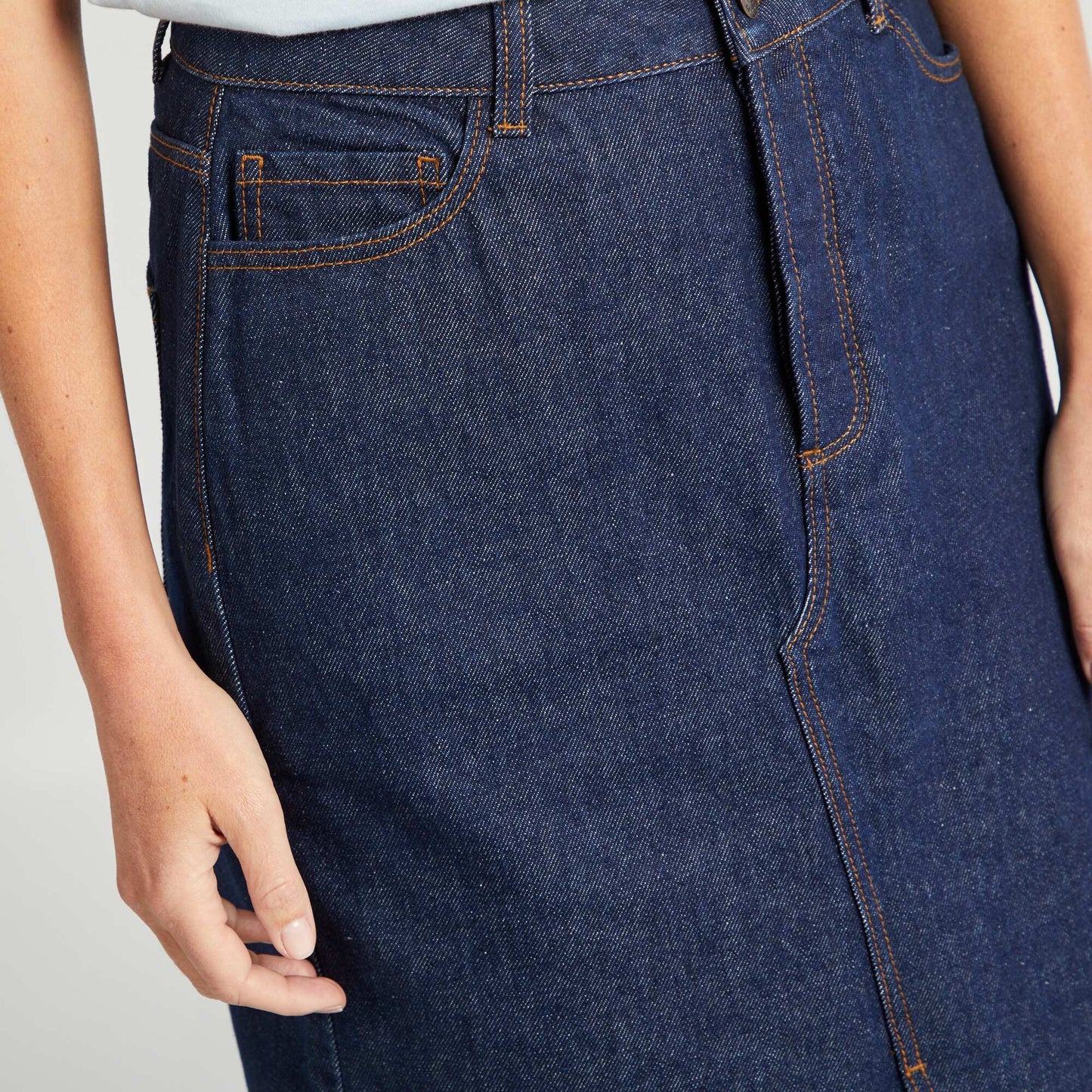 Jupe longue en jean BLEU