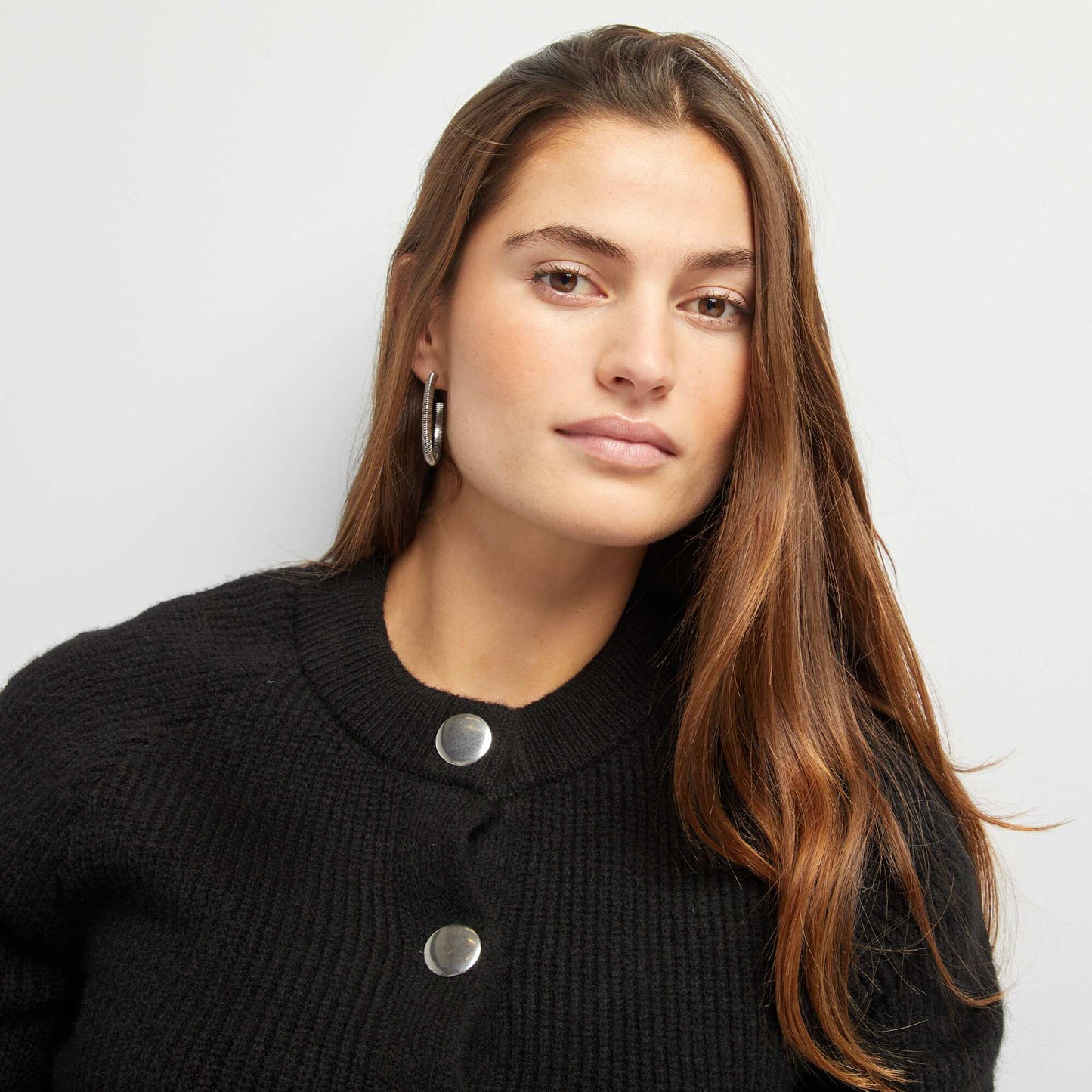 Gilet avec boutons argentés noir