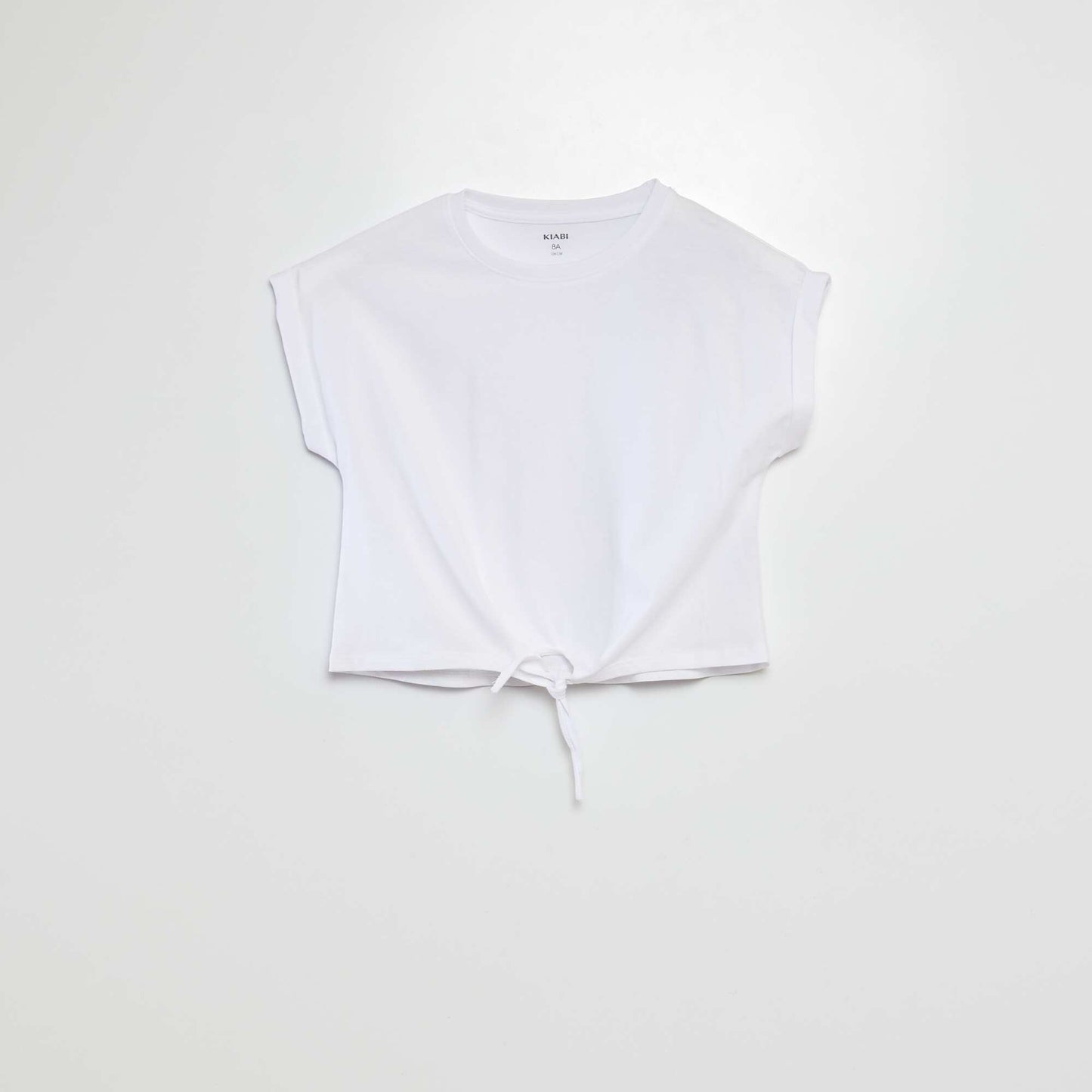 T-shirt manches courtes à nouer à la base BLANC