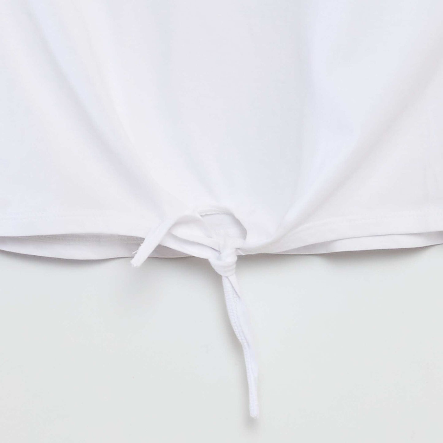 T-shirt manches courtes à nouer à la base BLANC