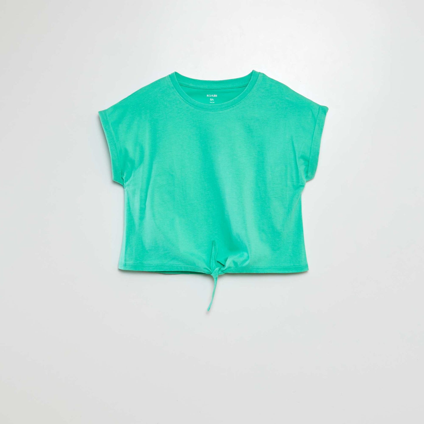T-shirt manches courtes à nouer à la base VERT