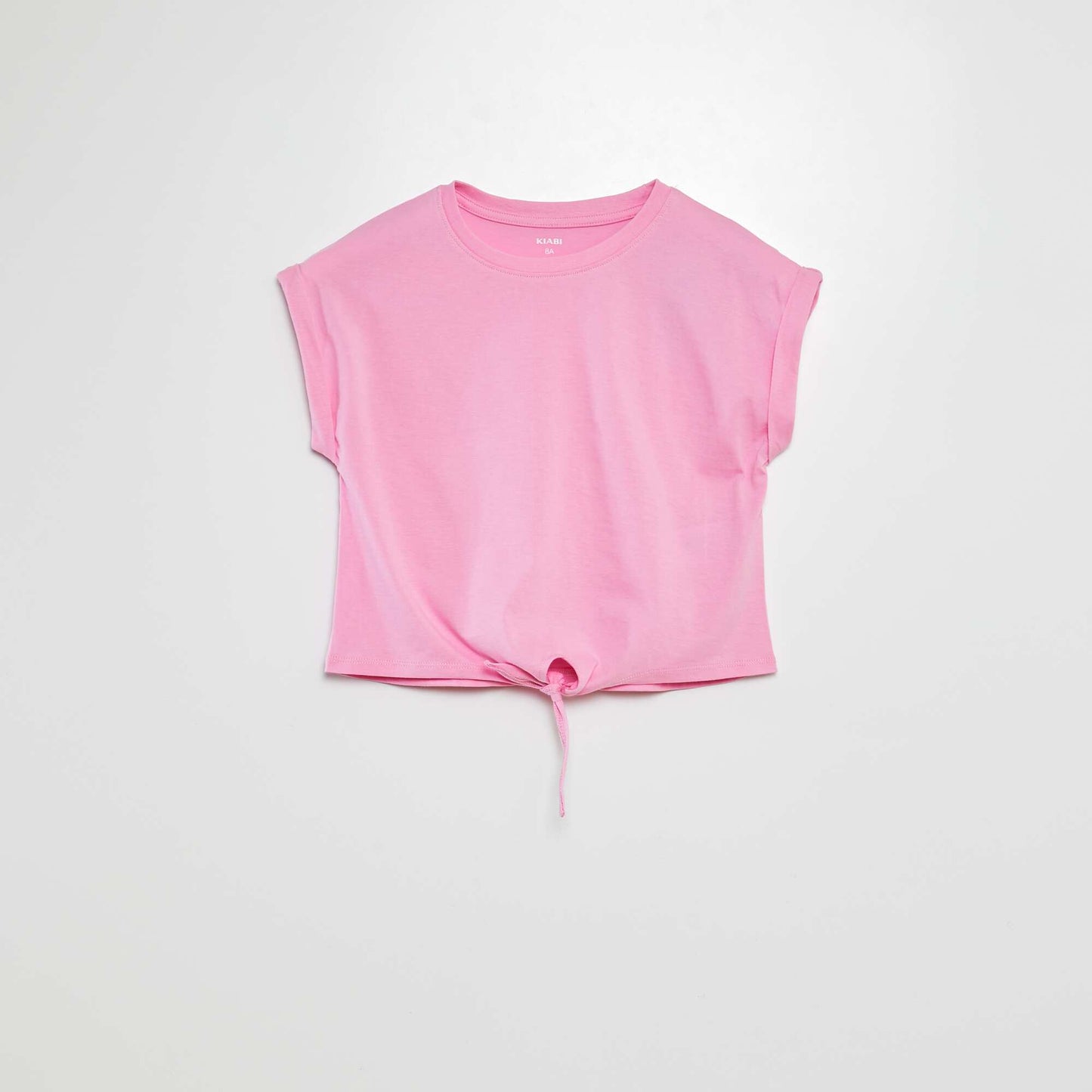 T-shirt manches courtes à nouer à la base ROSE