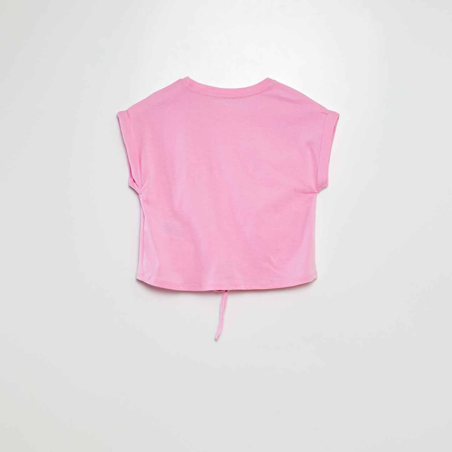 T-shirt manches courtes à nouer à la base ROSE